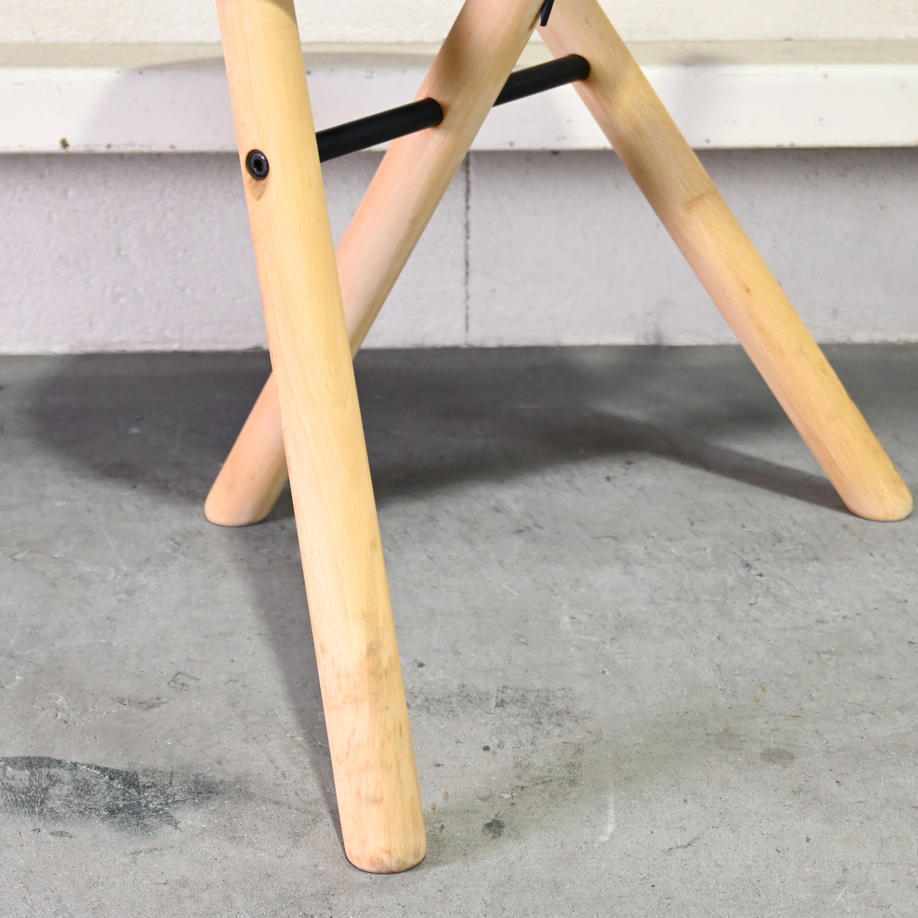 Calligaris Folding stool Remake PVC Leather Beech wood 1990's Italian modern design / カリガリス フォールディングスツール リメイク PVCレザー ビーチ材 1990年代 イタリアンモダンデザイン