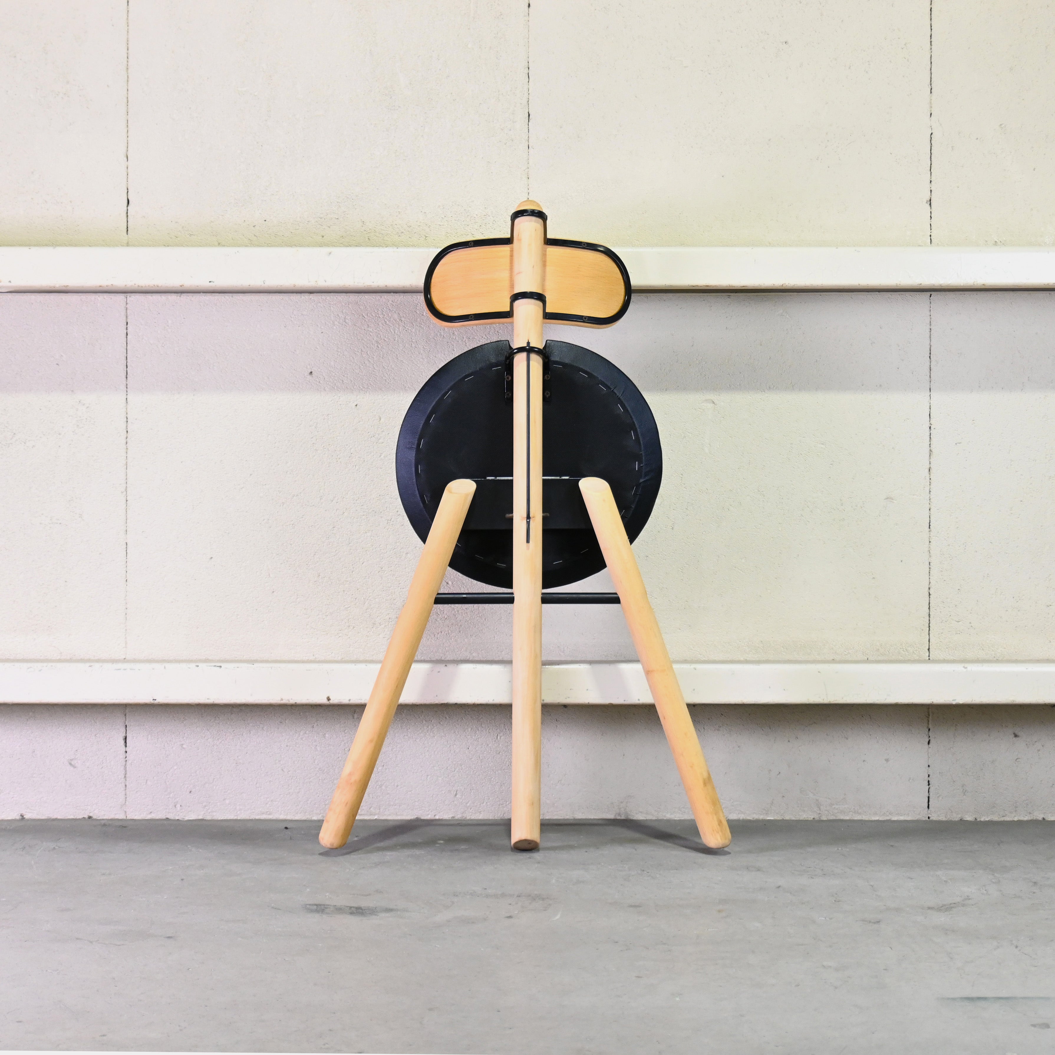Calligaris Folding stool Remake PVC Leather Beech wood 1990's Italian modern design / カリガリス フォールディングスツール リメイク PVCレザー ビーチ材 1990年代 イタリアンモダンデザイン