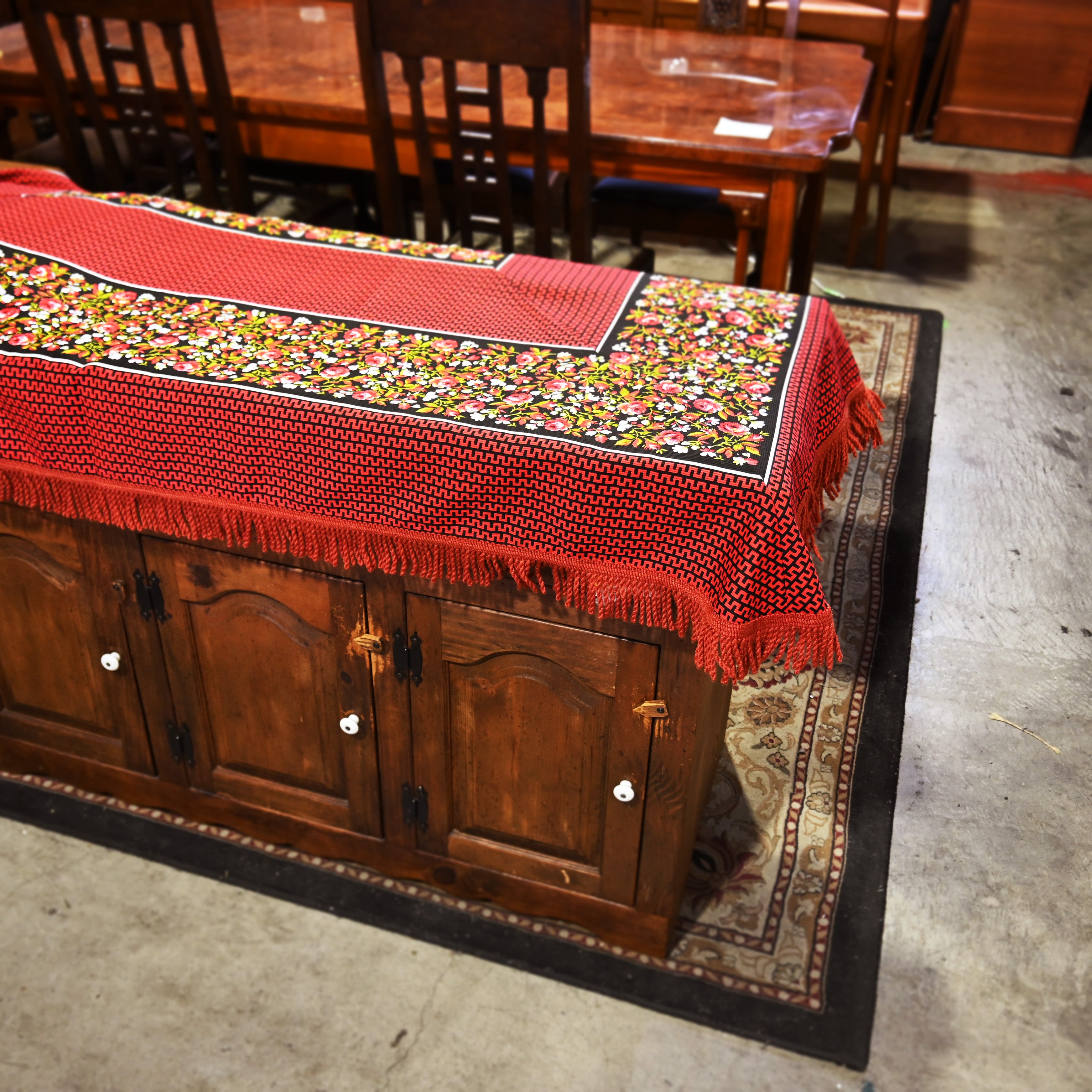 WINDOW BIRD Japanese Kotatsu Tablecloth 1980’s Vintage / ウィンドウバードこたつ掛け 昭和レトロ テーブルクロス 1980年代 ヴィンテージ