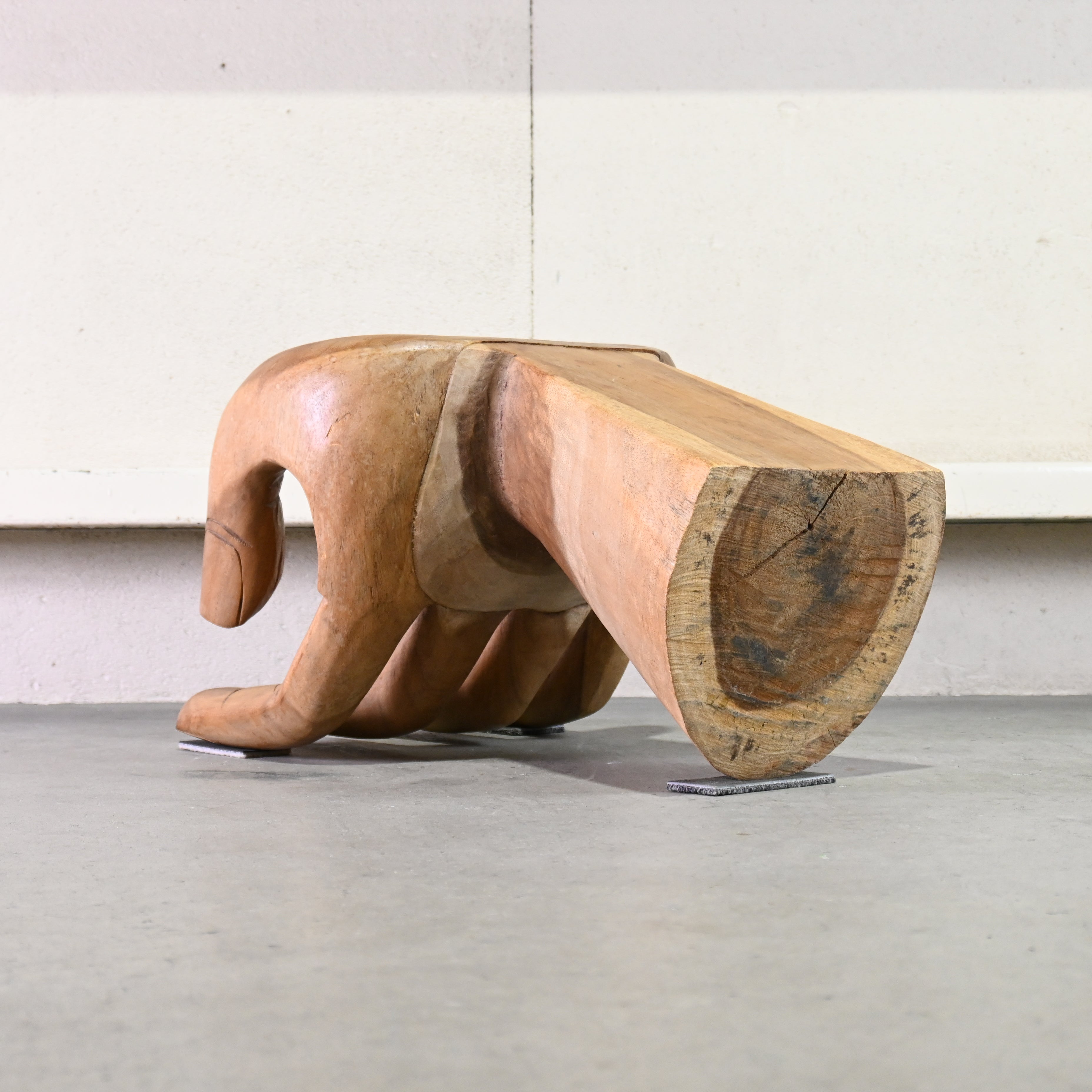 Solid wood carving Left hand stool Asian style / 無垢材 彫刻 ハンドスツール 左手 椅子 アジアンスタイル