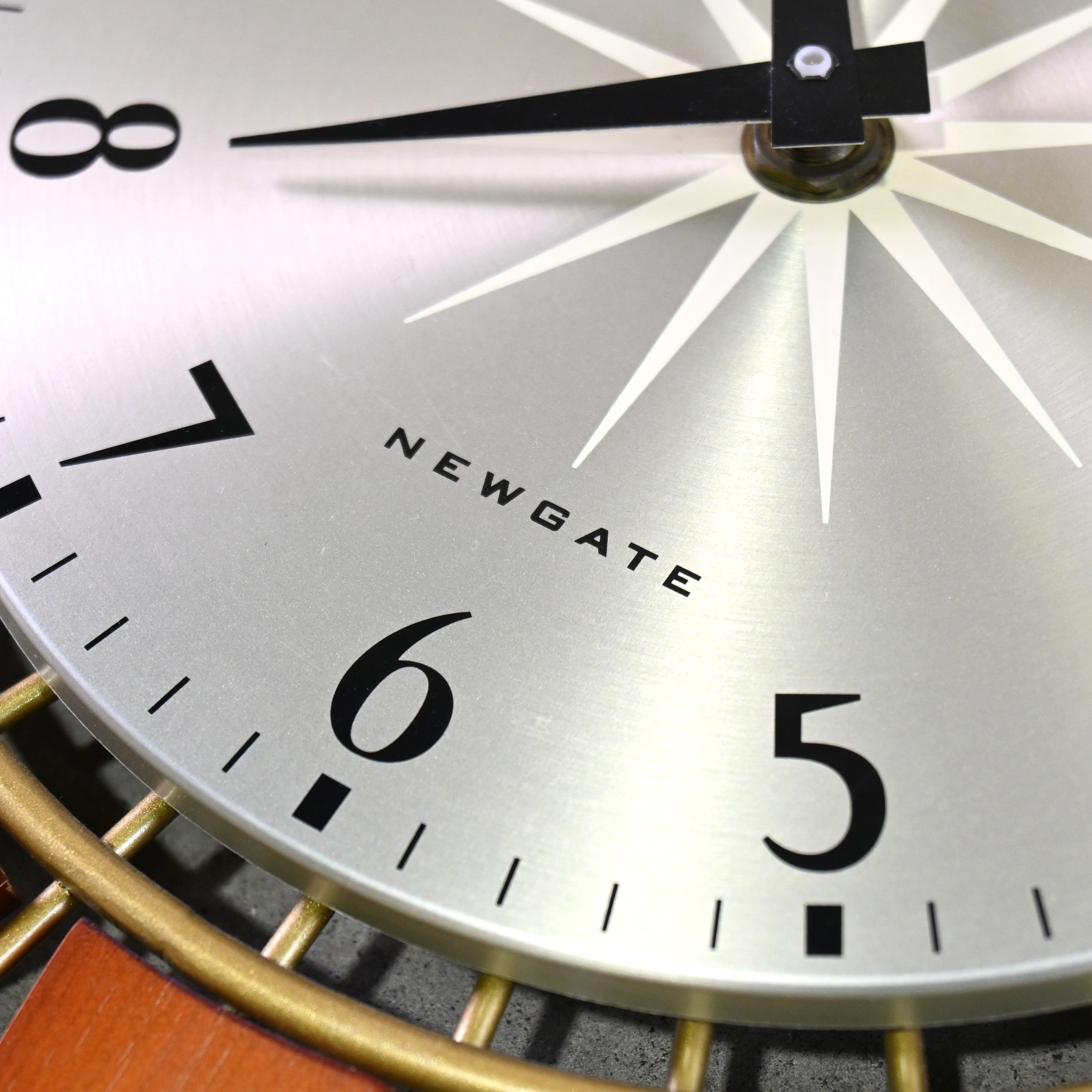 NEWGATE The pluto Sunburst Wall Clock Pine wood Blass Midcentury