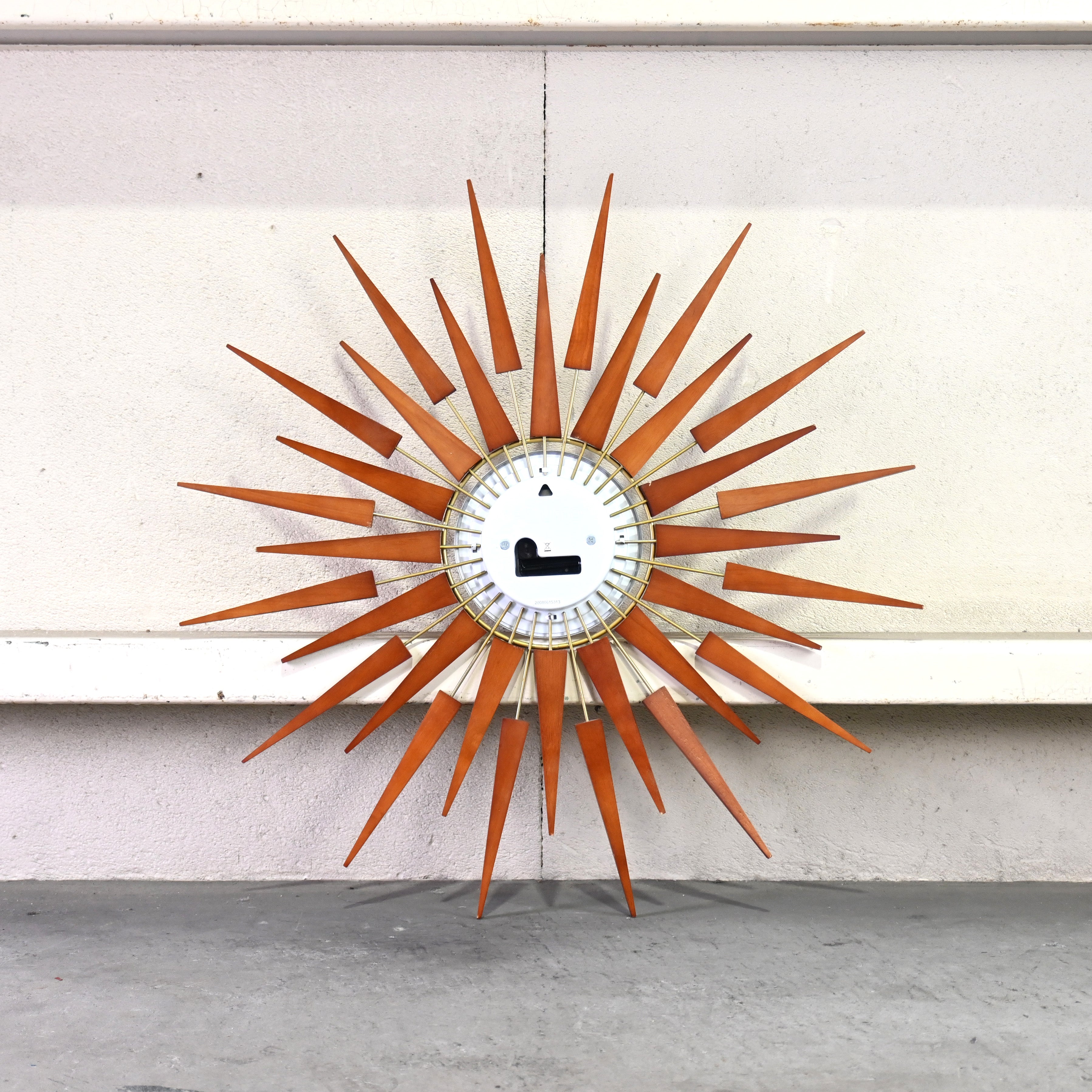 NEWGATE The pluto Sunburst Wall Clock Pine wood Blass Midcentury