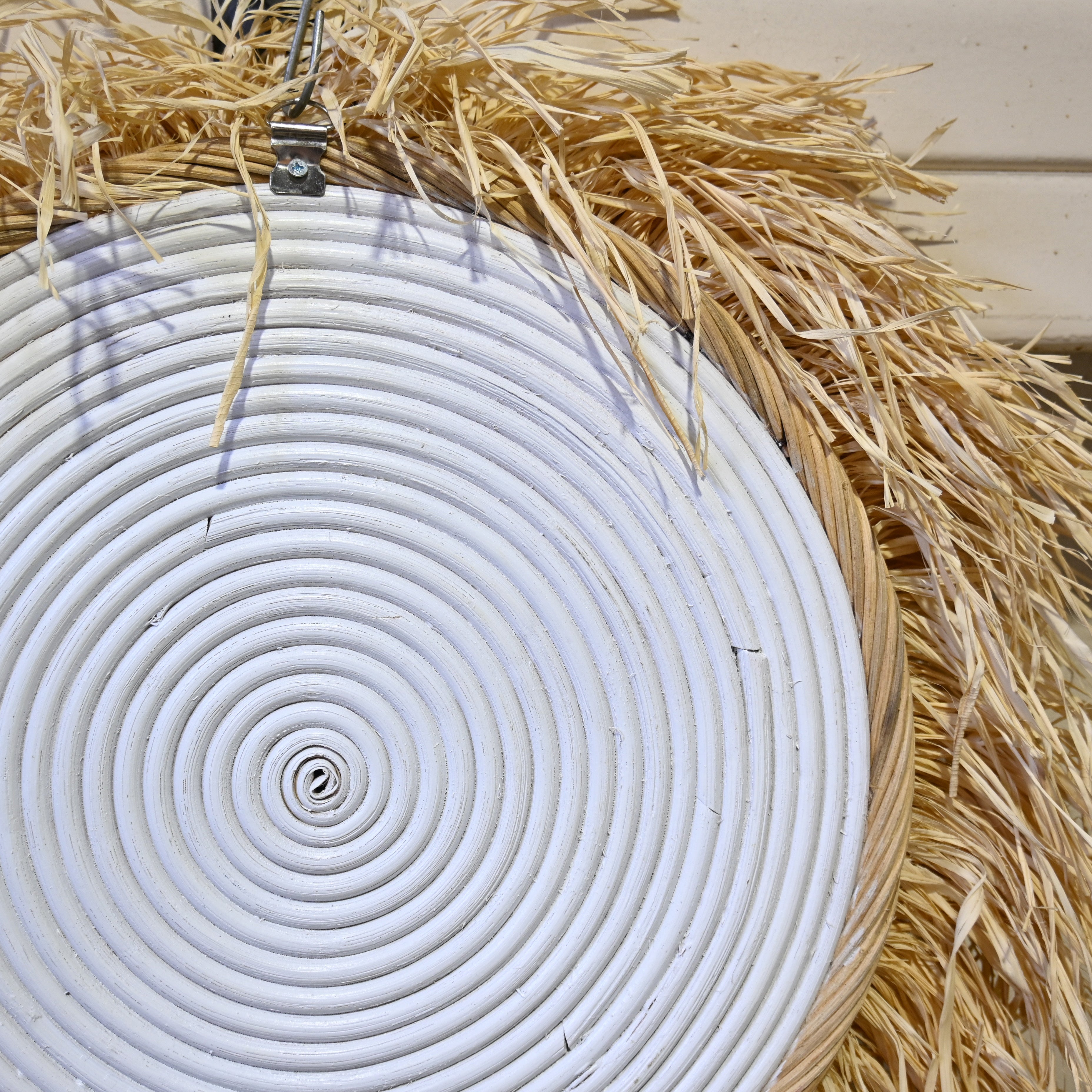 Wall mirror Raffia Sunflower / 壁掛けミラー ラフィア 太陽鏡