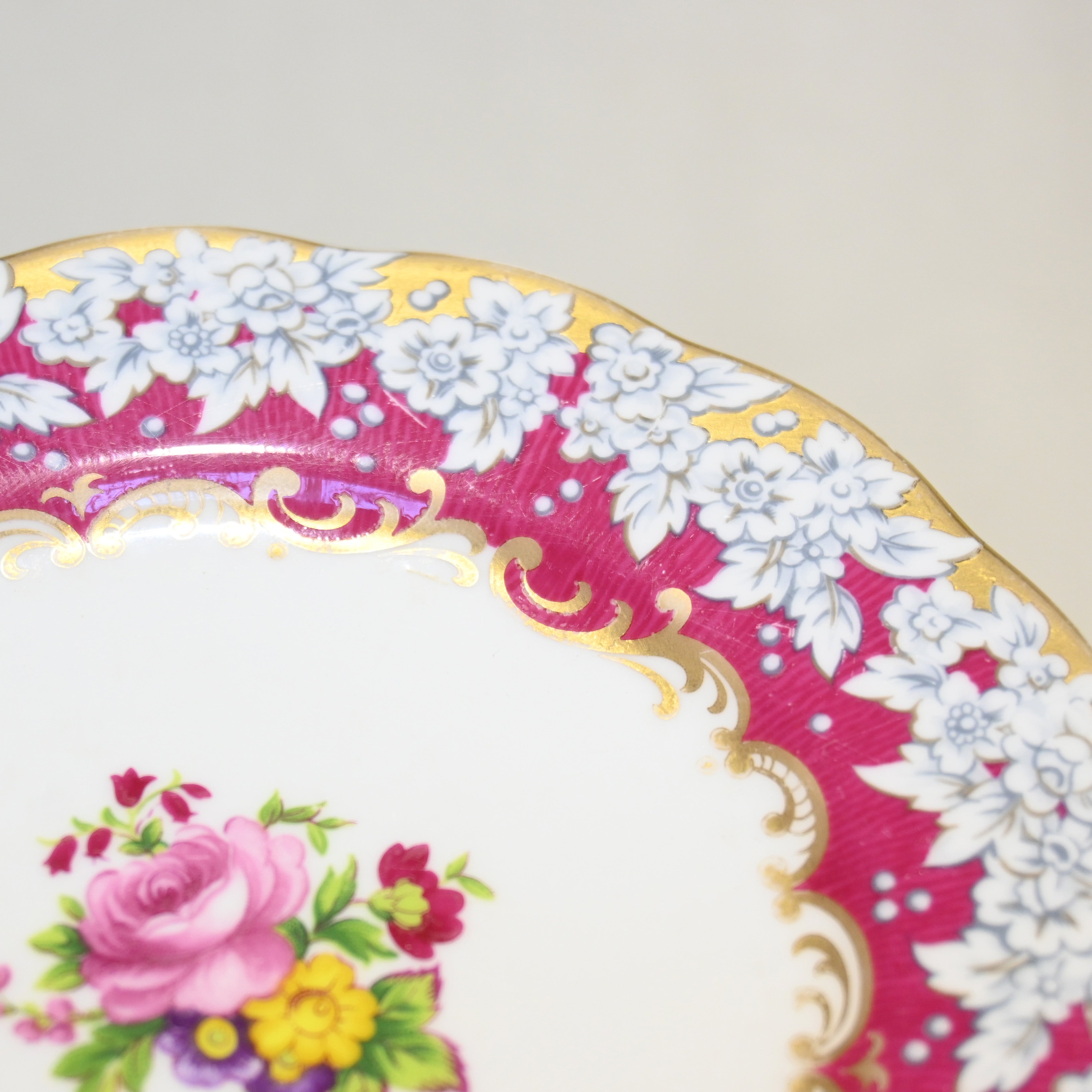 ROYAL ALBERT BB plate Cake plate  Enchantment Cup Pink UK / ロイヤルアルバート ブレッド＆バタープレート ケーキプレート カップ ピンク イギリス