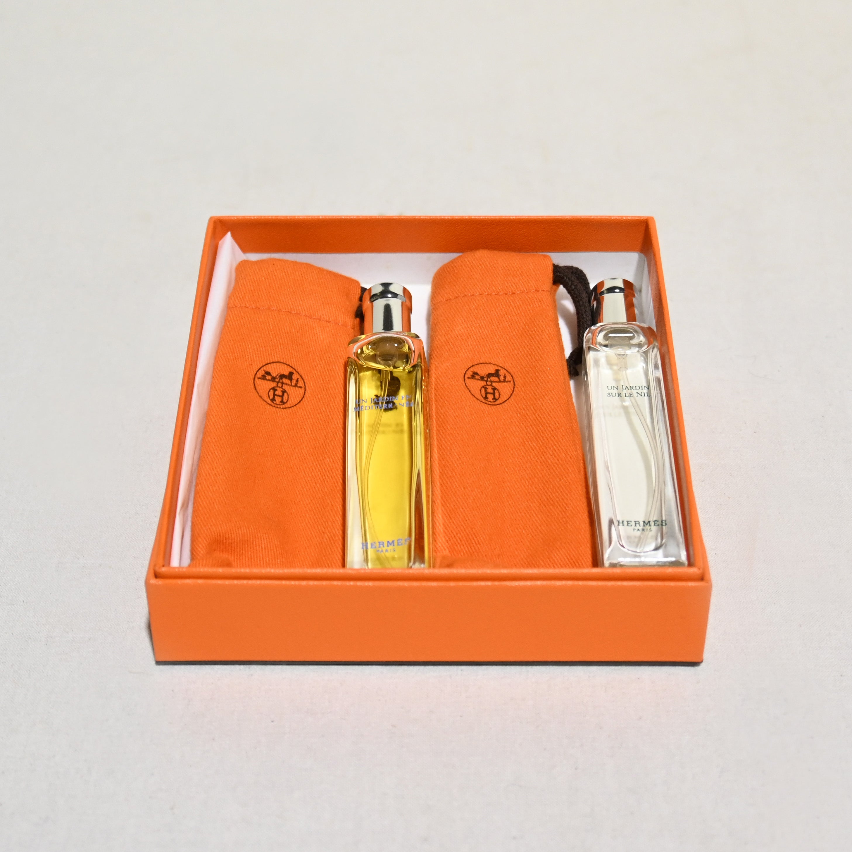 HERMES Eau de Toilette UN JARDIN SUR LE NIL, UN JARDIN EN MEDITERRANEE 15ml set / エルメス 香水 ナイルの庭 地中海の庭 ２本セット