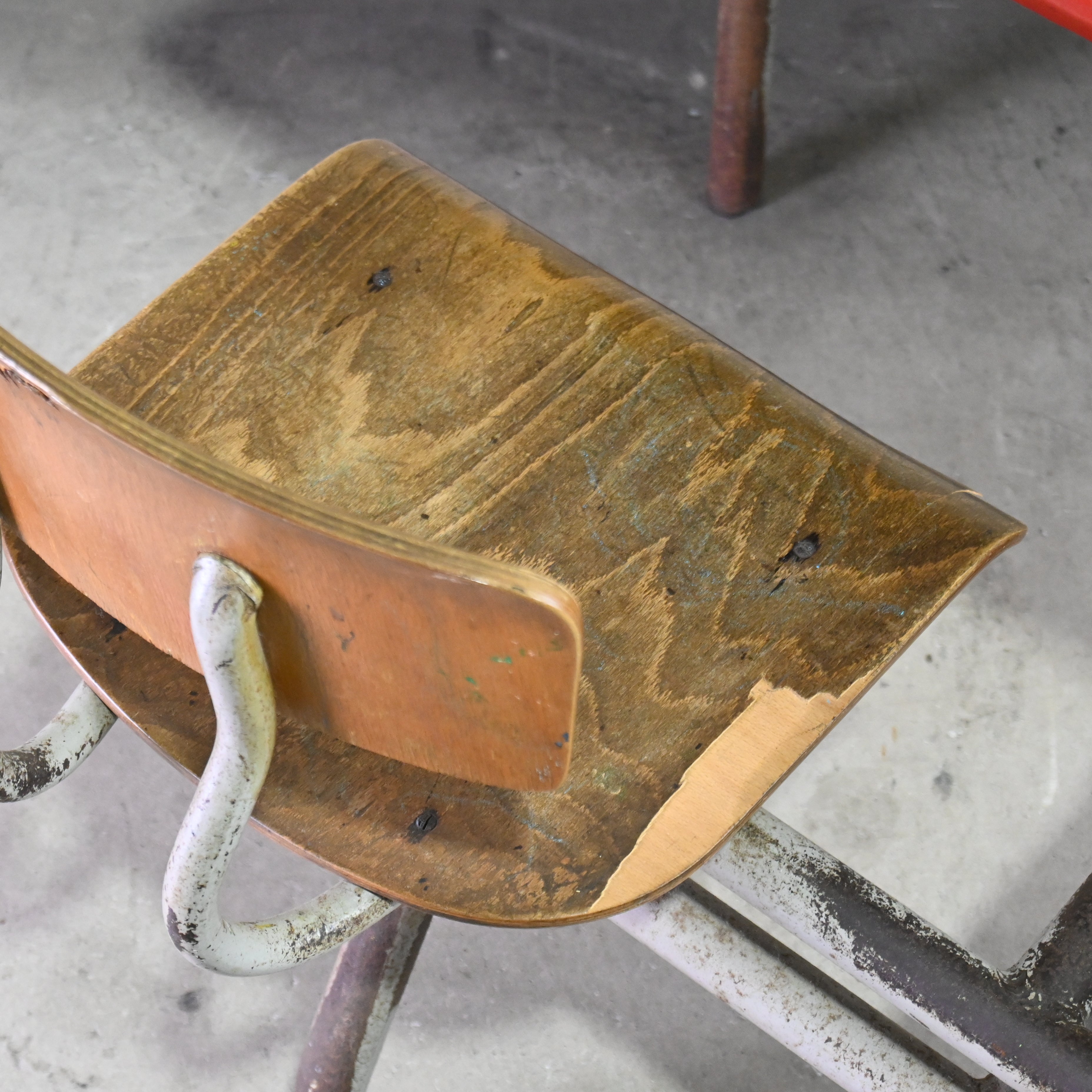 Dutch vintage Luctor N.V. Baarn School desk and chairs 2 seater / オランダ ヴィンテージ スクールデスク チェア一体型 2シーター