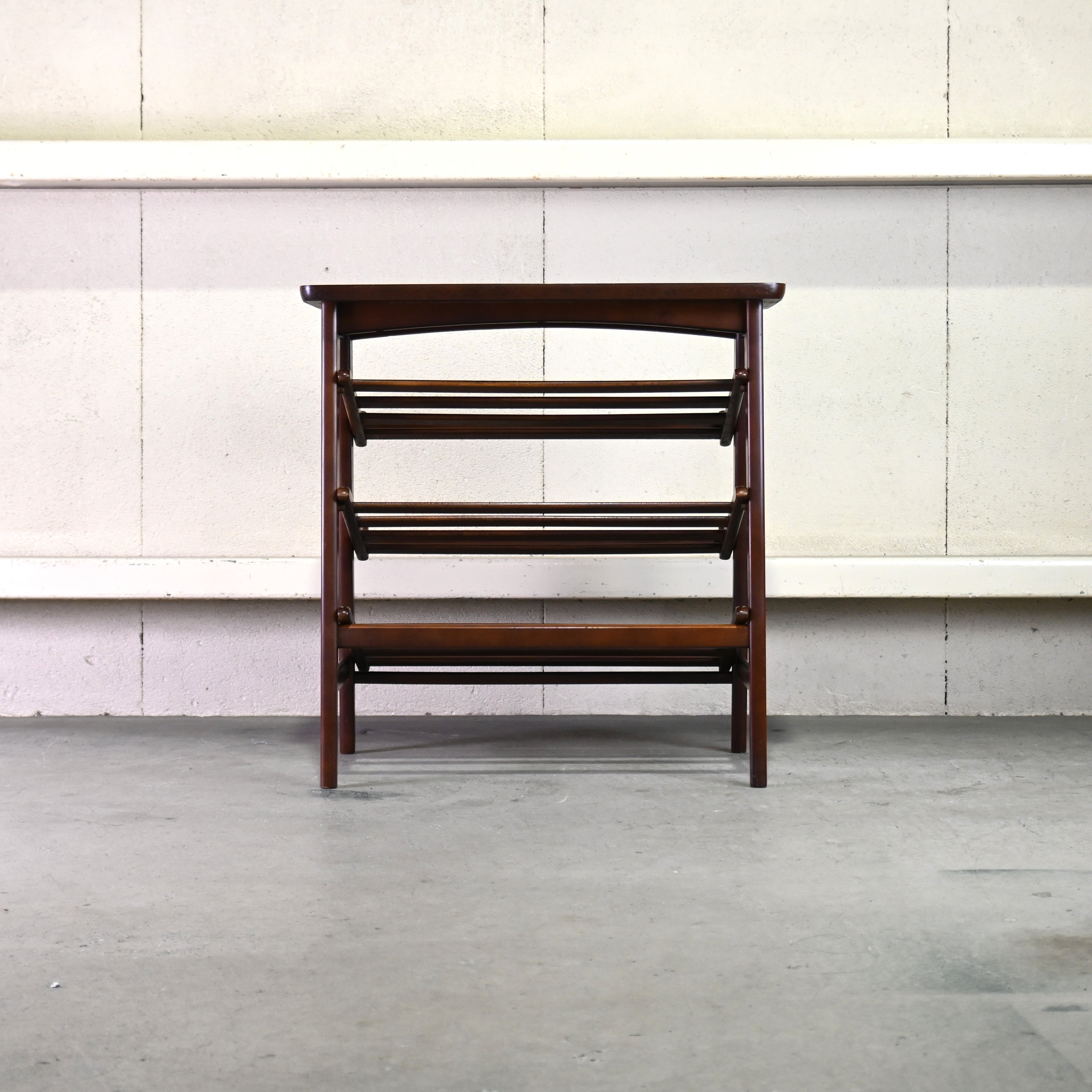 Old karimoku Slipper rack Rubbertree × Melamine Japanese modern Long life design / オールドカリモク スリッパラック ラバートリー材 × メラミン ジャパニーズモダン ロングライフデザイン