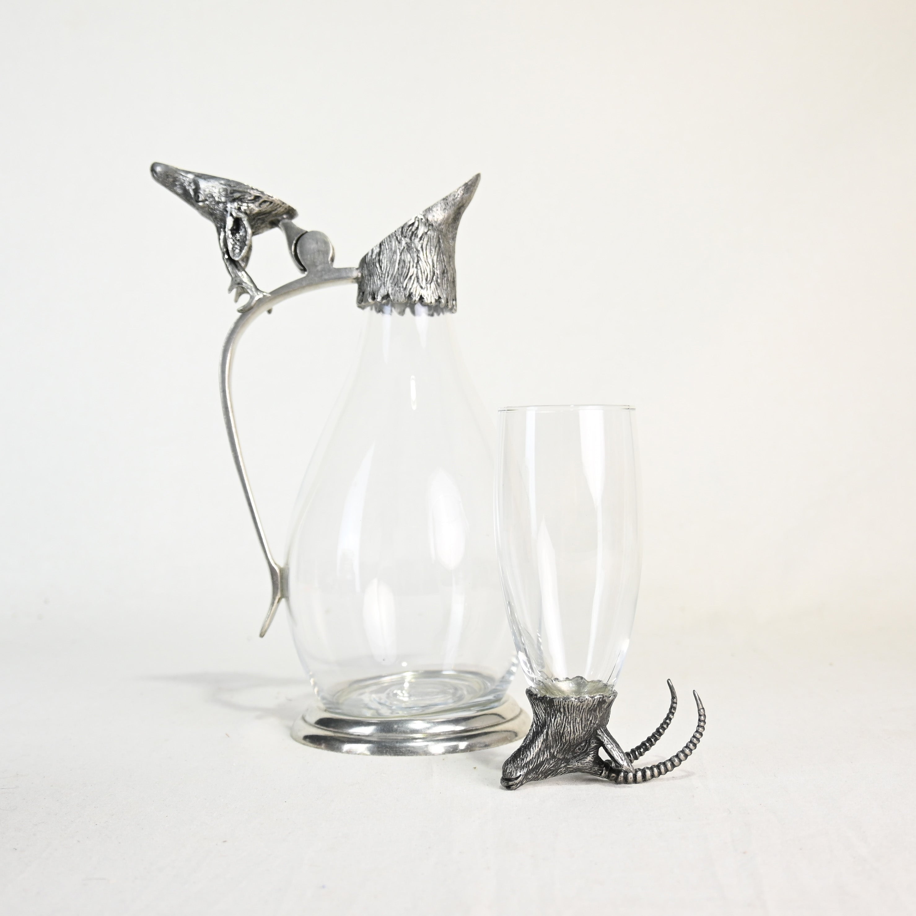 Etain ＆ Glass Animal motif pitcher & glass Europien vintage / アニマルモチーフ ピッチャー＆グラス ヨーロピアン ヴィンテージ
