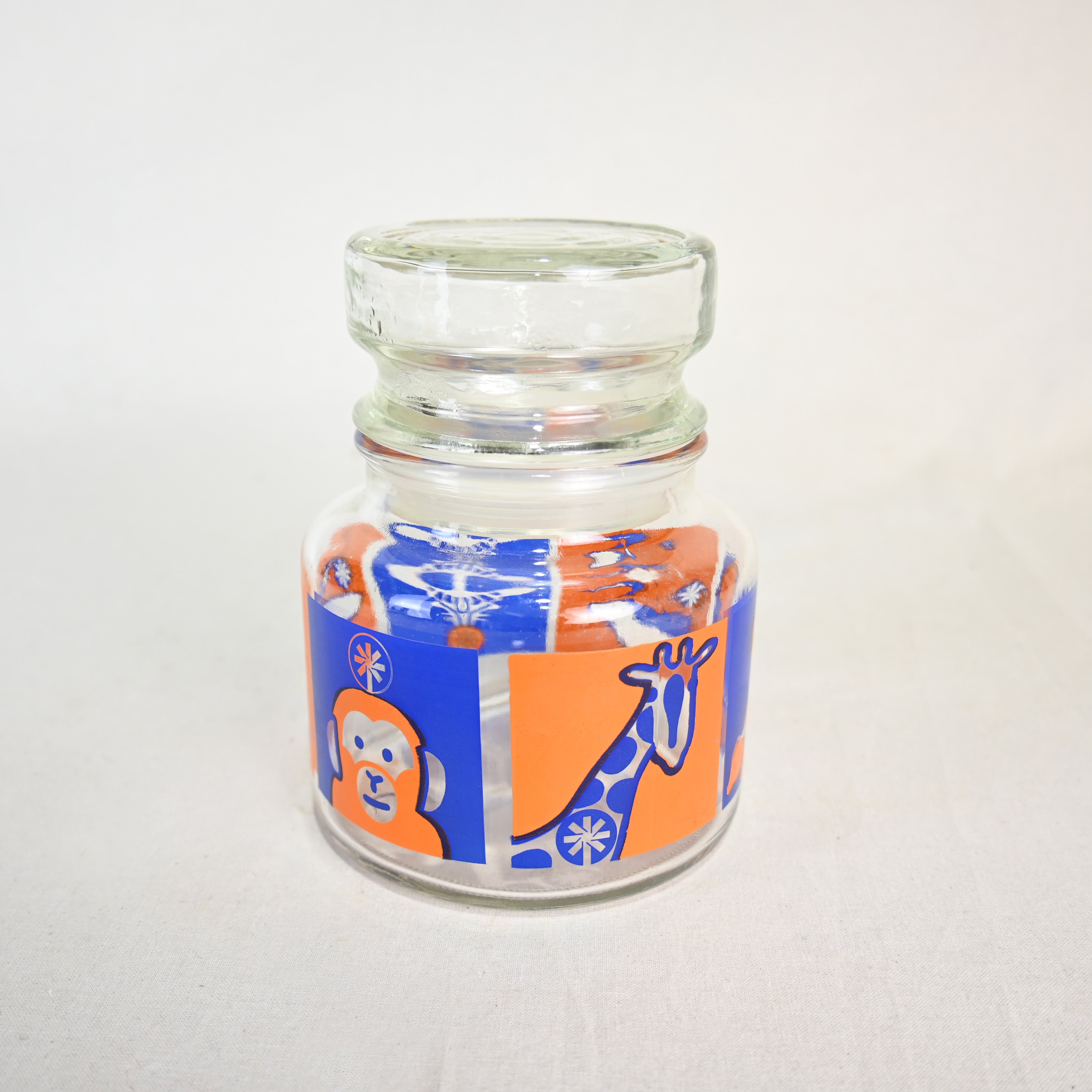 ADERIA Glass Candy pot jar Animal Japan Vintage / アデリア ガラス キャンディーポット ジャー 動物柄 昭和レトロ ヴィンテージ