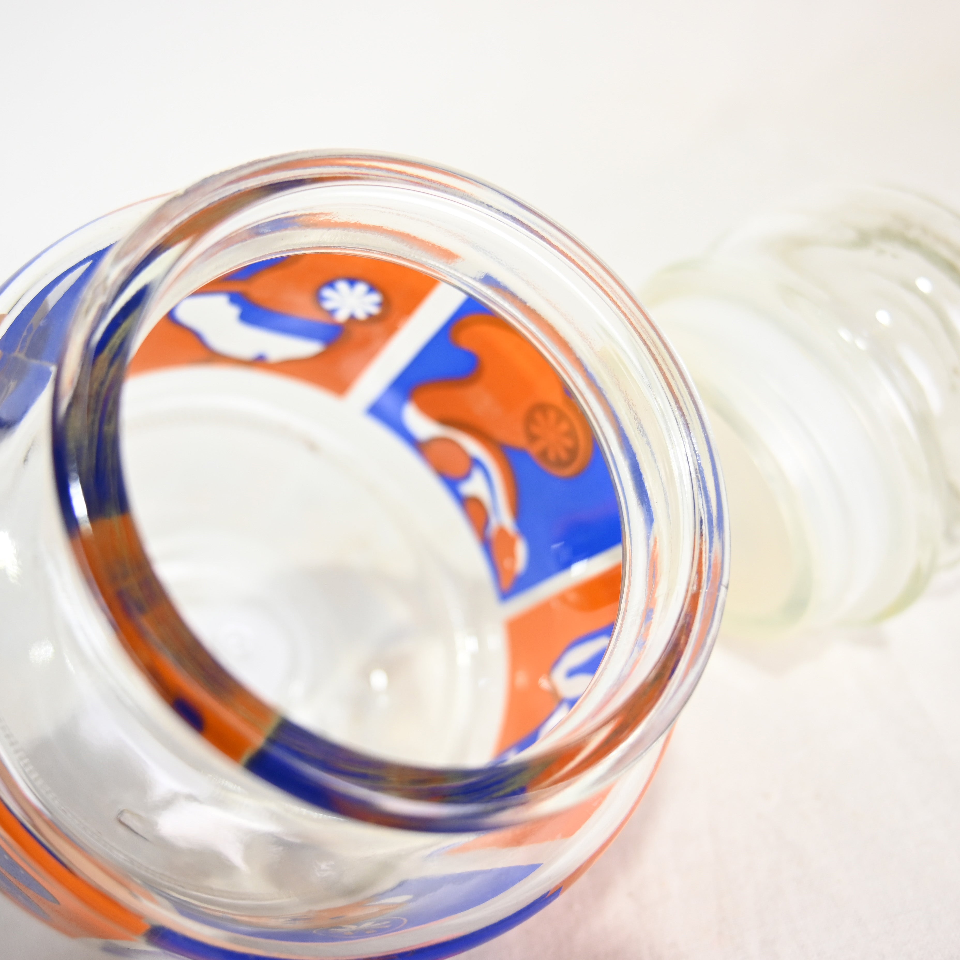 ADERIA Glass Candy pot jar Animal Japan Vintage / アデリア ガラス キャンディーポット ジャー 動物柄 昭和レトロ ヴィンテージ