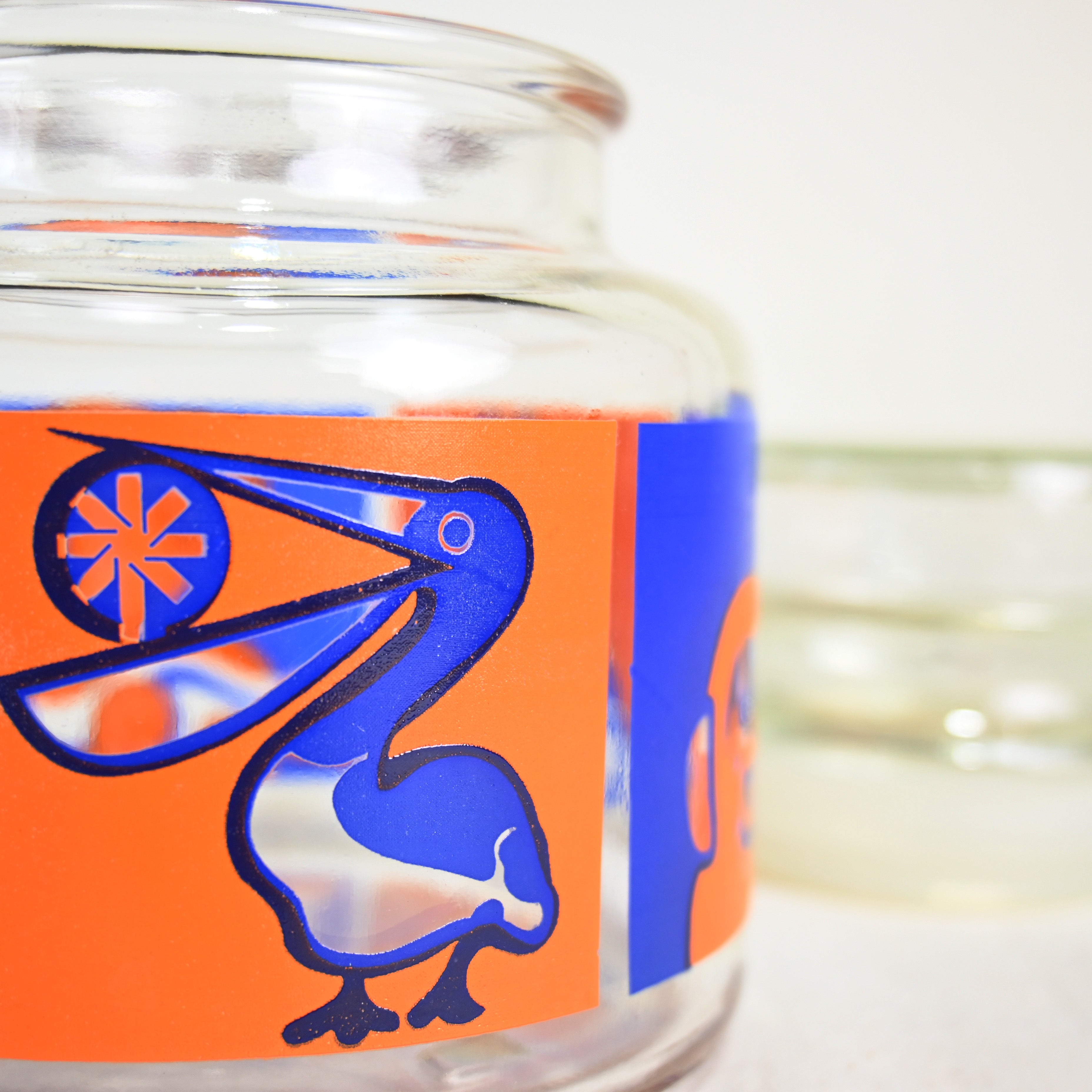 ADERIA Glass Candy pot jar Animal Japan Vintage / アデリア ガラス キャンディーポット ジャー 動物柄 昭和レトロ ヴィンテージ