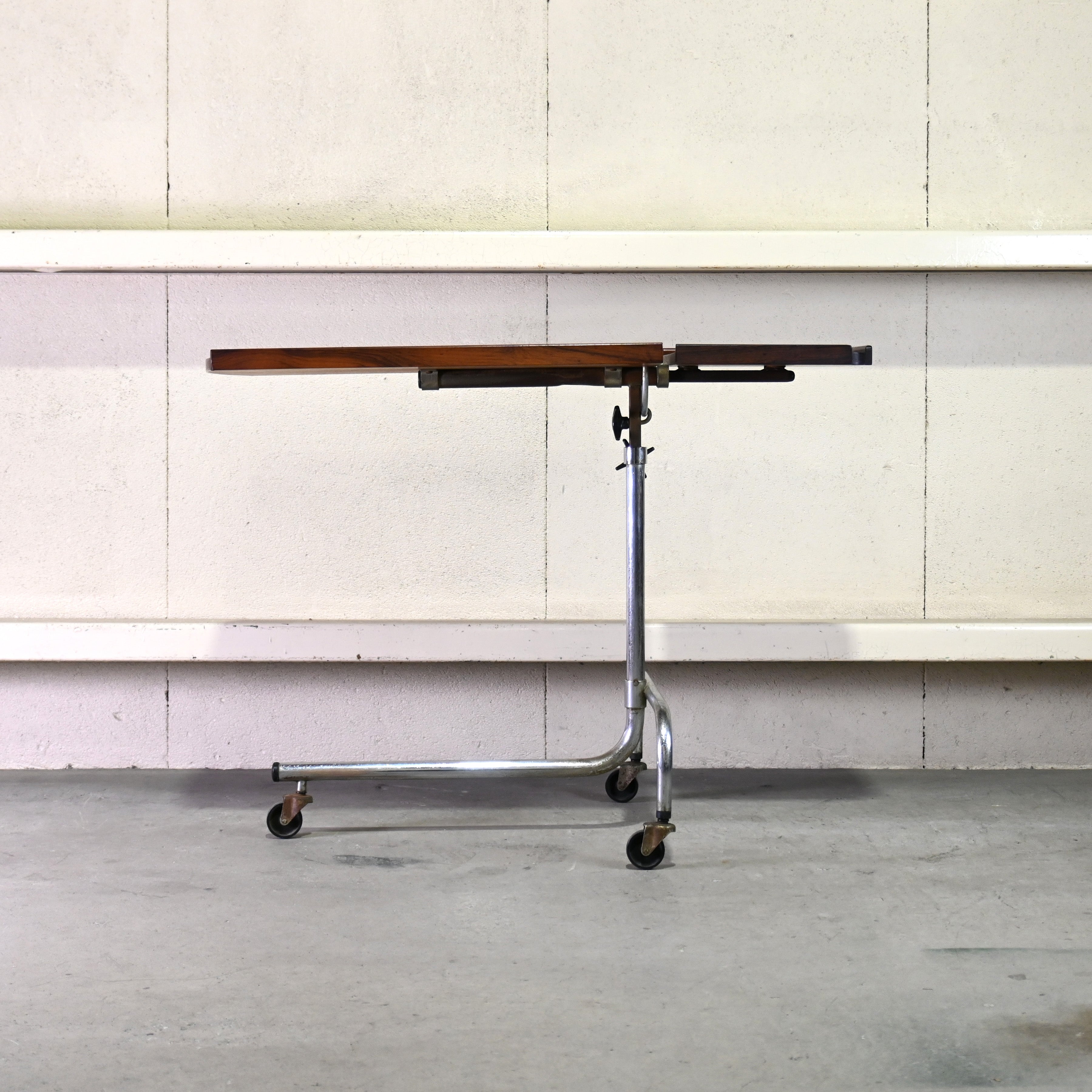 H.M.N Rosewood × Steel Adjustable reading table Danish vintage Scandinavian design / エイチエムエヌ ローズウッド × スチール アジャスタブル リーディングテーブル デンマークヴィンテージ 北欧デザイン