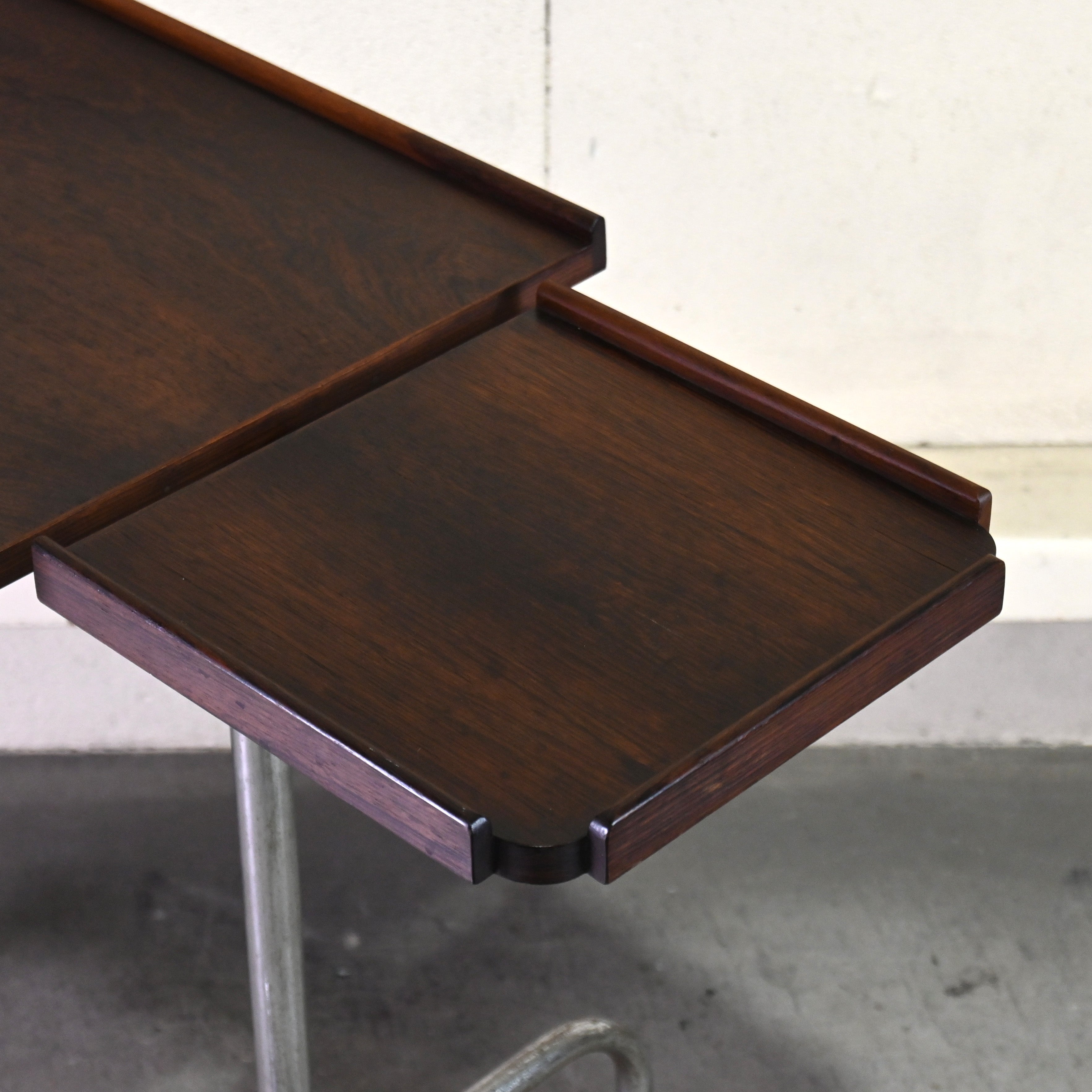 H.M.N Rosewood × Steel Adjustable reading table Danish vintage Scandinavian design / エイチエムエヌ ローズウッド × スチール アジャスタブル リーディングテーブル デンマークヴィンテージ 北欧デザイン