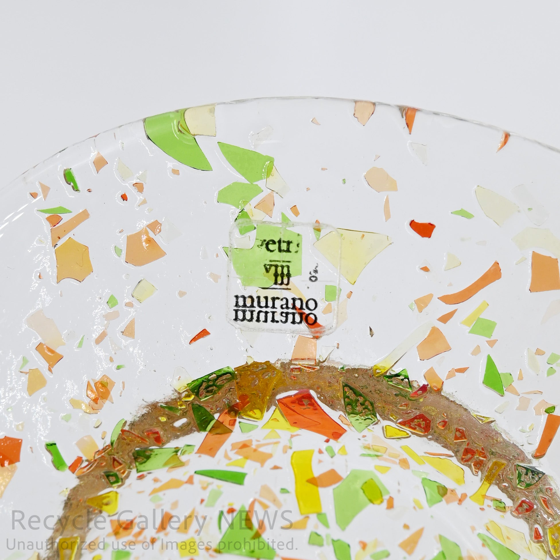 MURANO Fusing Glass Oval-shaped Accessory Tray Art Object Italian Modern / ムラーノガラス ランダムフュージング オーバルトレイ 小物置き アクセサリートレイ ディスプレイ イタリアンガラス カラフル アート クリア マルチカラー