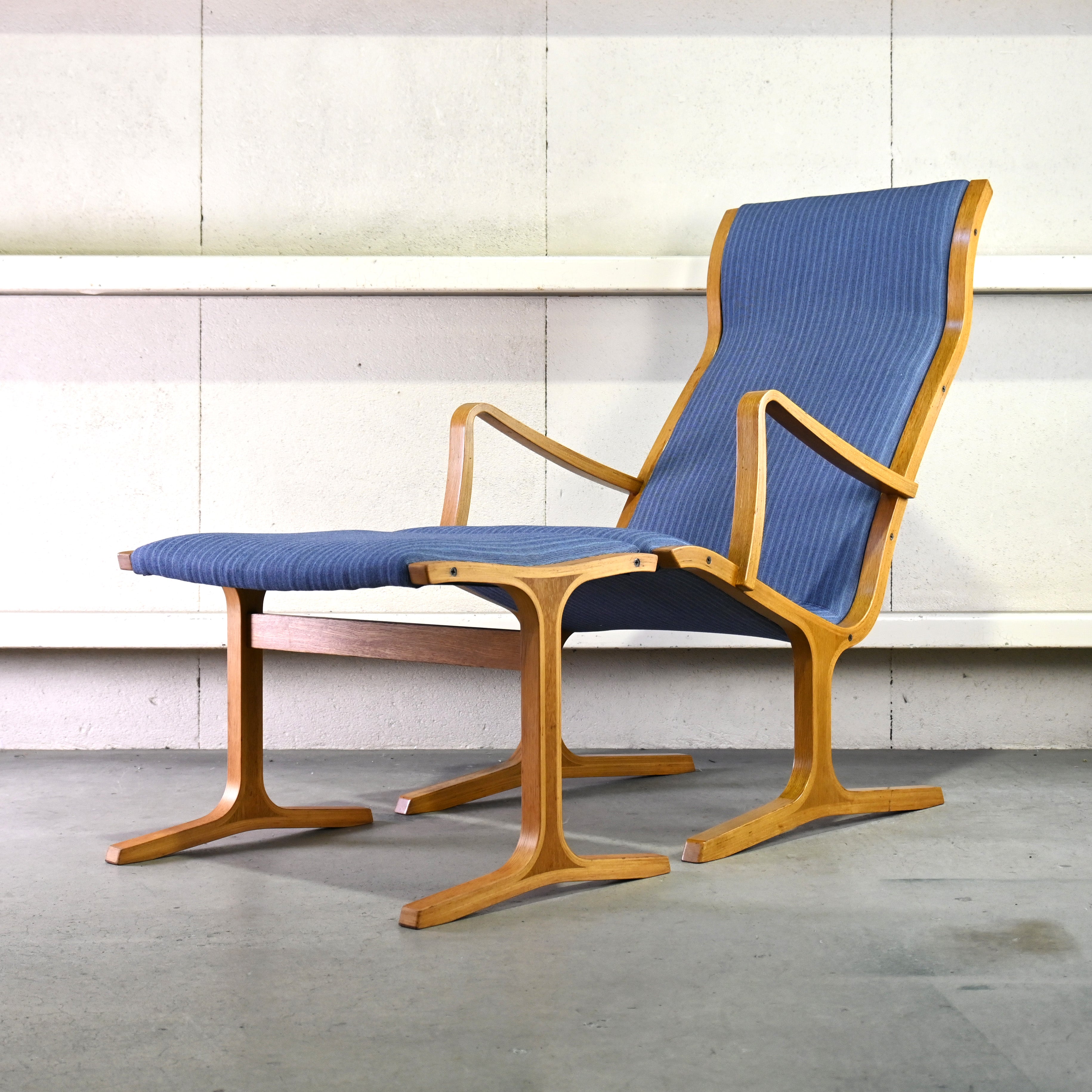 Tendo mokko Mitsumasa Sugasawa Heron Vintage High back chair Oakwood × UK Fabric Remake Japanese modern style / 天童木工 菅澤光政 ヘロン ヴィンテージ ハイバックチェア オーク材 × ファブリック リメイク ジャパニーズモダンスタイル