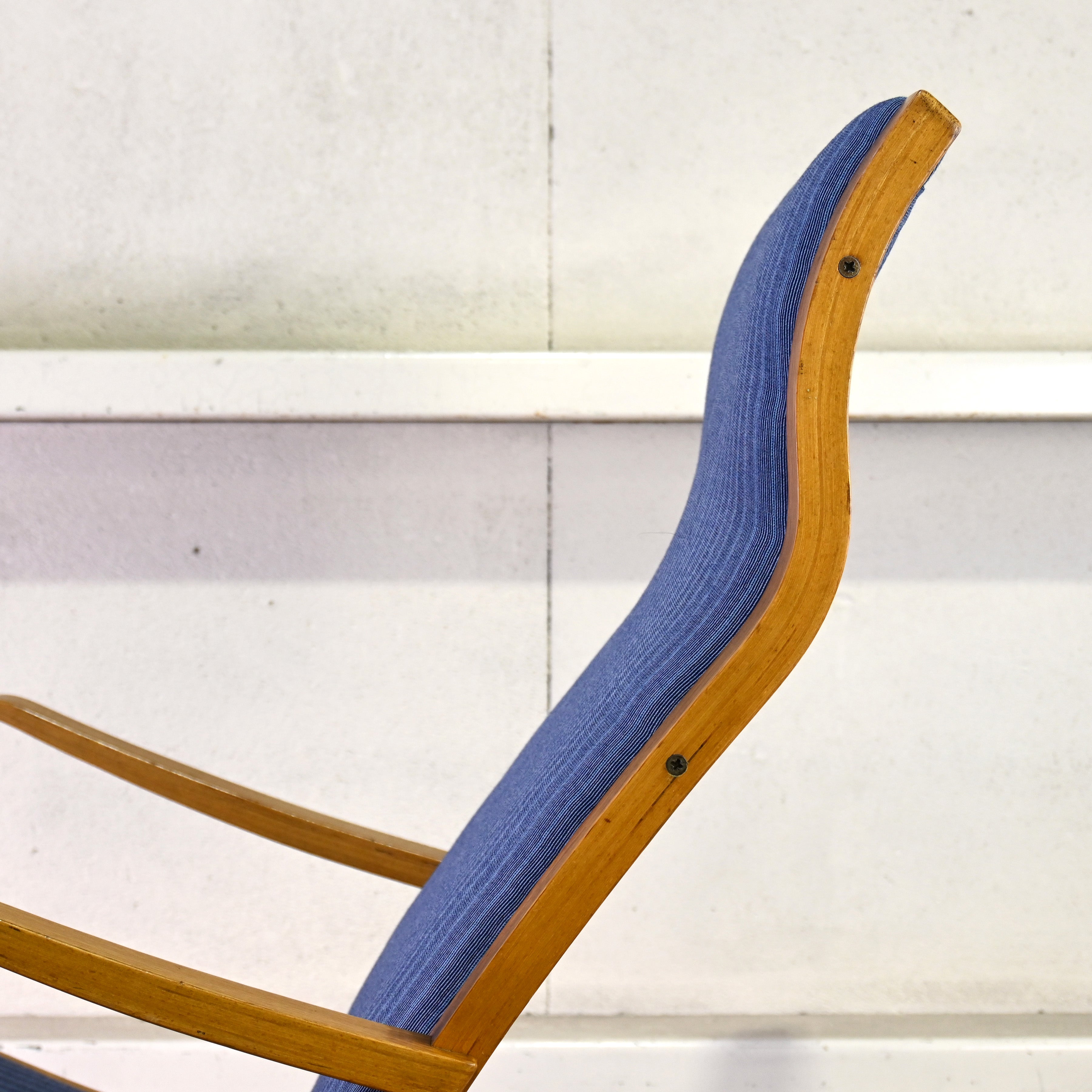 Tendo mokko Mitsumasa Sugasawa Heron Vintage High back chair Oakwood × UK Fabric Remake Japanese modern style / 天童木工 菅澤光政 ヘロン ヴィンテージ ハイバックチェア オーク材 × ファブリック リメイク ジャパニーズモダンスタイル