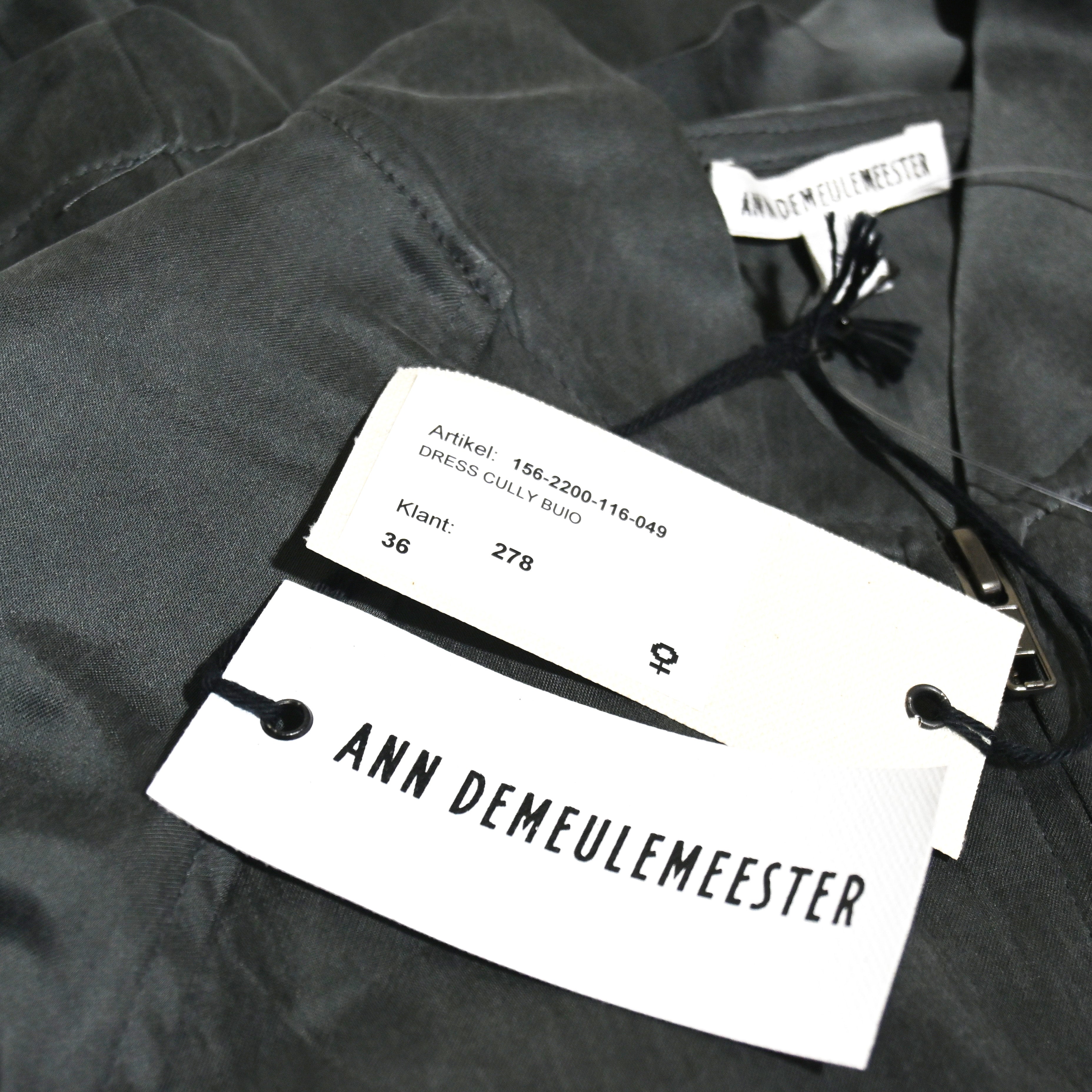 ANN DEMEULEMEESTER Zip One-piece "DRESS CULLY BUIO" size 36 / アン ドゥムルメステール ジップワンピース サイズ36 未使用