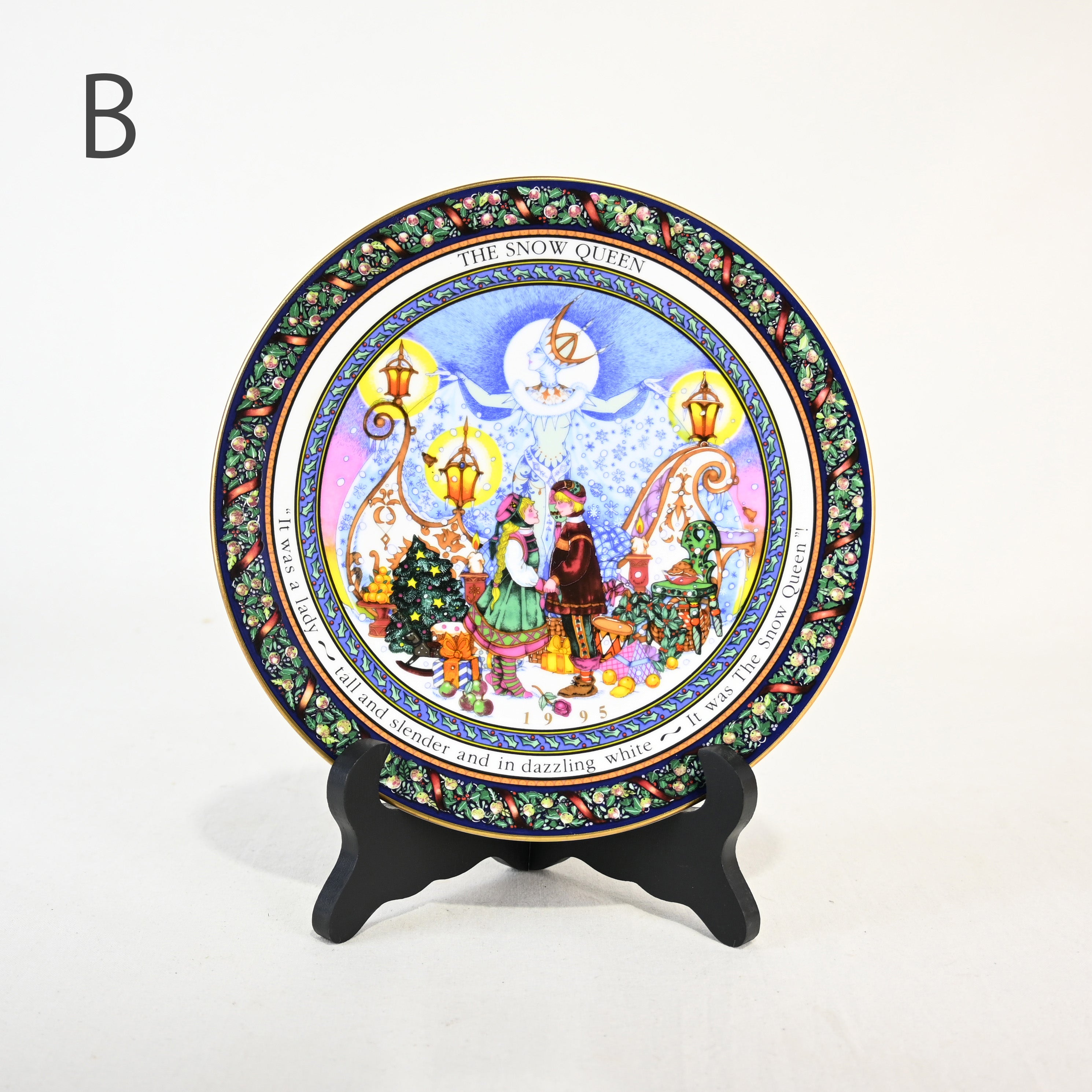 ROYAL WORCESTER CHRISTMAS 1993 The Snow Queen 1995 Plate UK Vintage / ロイヤル・ウースター クリスマス 雪の女王 絵皿 プレート イギリス 90年代 ヴィンテージ