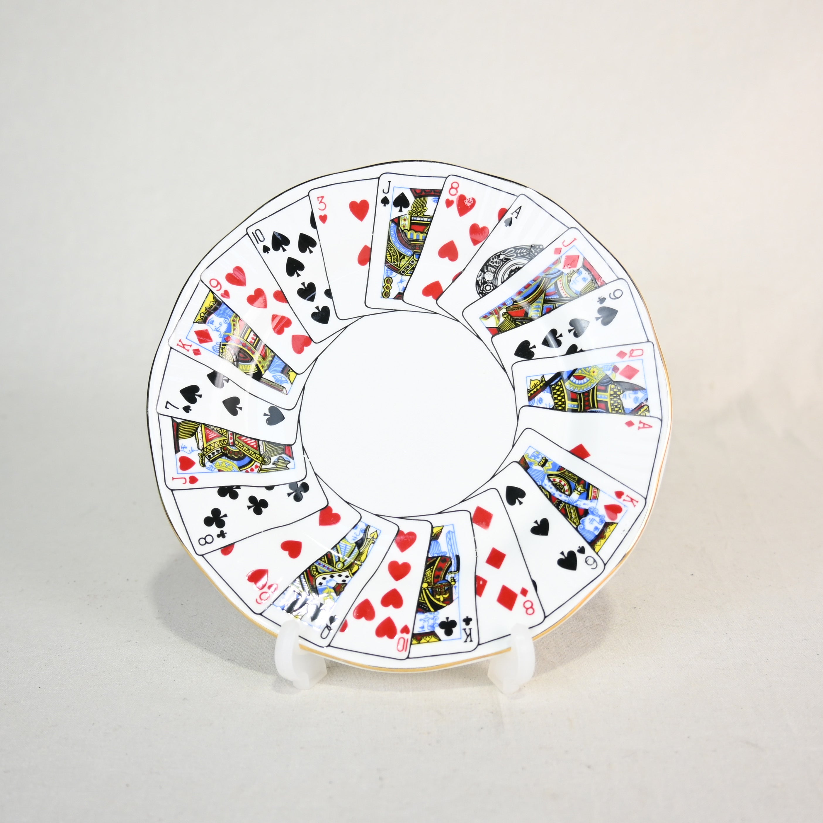 Elizabethann Cut for Coffee Demitasse trio set Playing cards Design UK Vintage / エリザベスアン トランプ柄 デミタスカップ トリオセット 英国ヴィンテージ