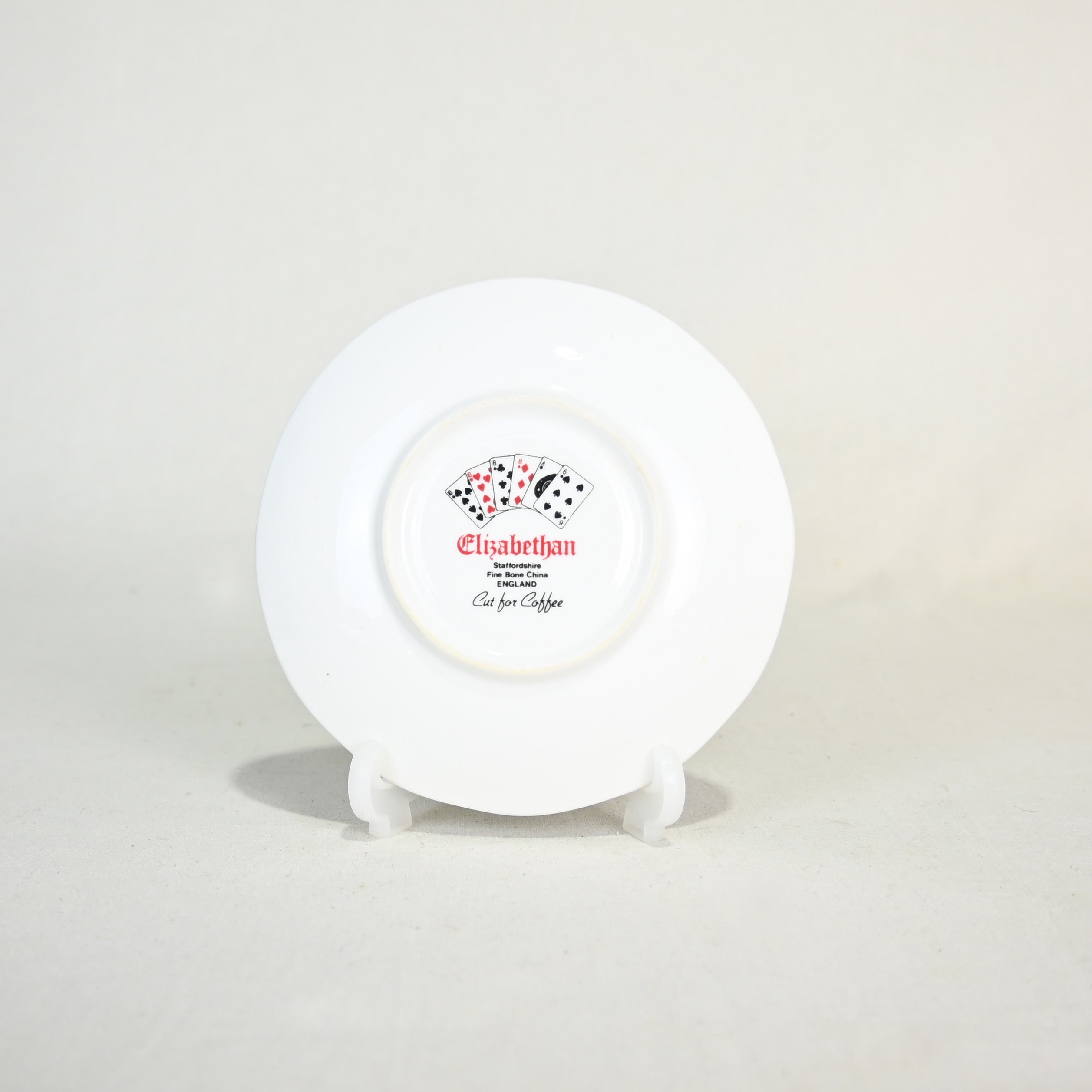 Elizabethann Cut for Coffee Demitasse trio set Playing cards Design UK Vintage / エリザベスアン トランプ柄 デミタスカップ トリオセット 英国ヴィンテージ