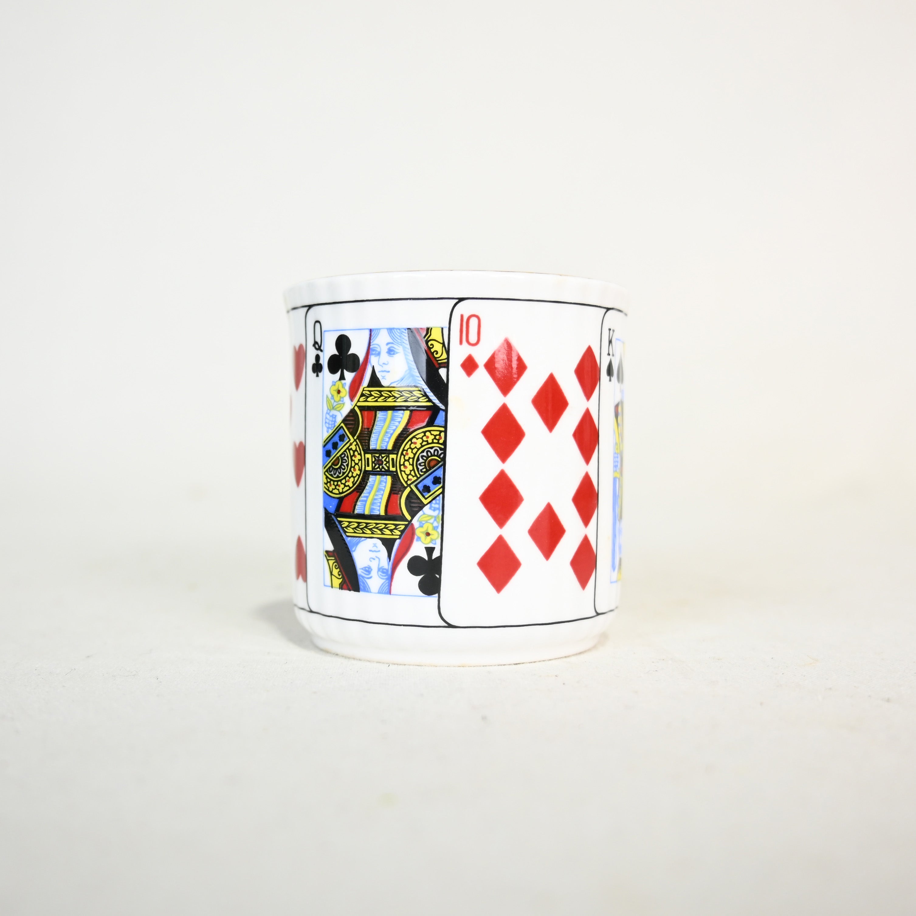 Elizabethann Cut for Coffee Demitasse trio set Playing cards Design UK Vintage / エリザベスアン トランプ柄 デミタスカップ トリオセット 英国ヴィンテージ