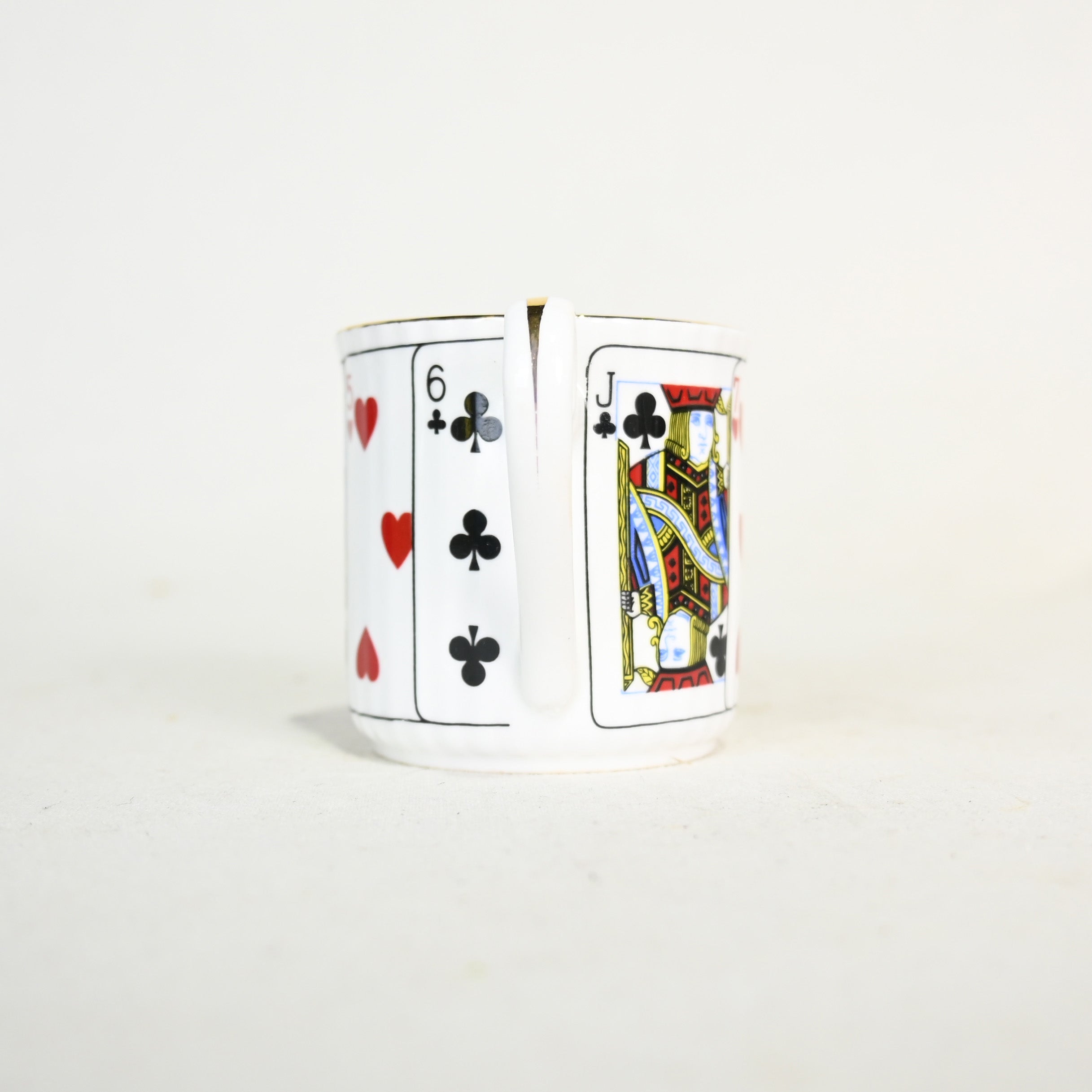 Elizabethann Cut for Coffee Demitasse trio set Playing cards Design UK Vintage / エリザベスアン トランプ柄 デミタスカップ トリオセット 英国ヴィンテージ
