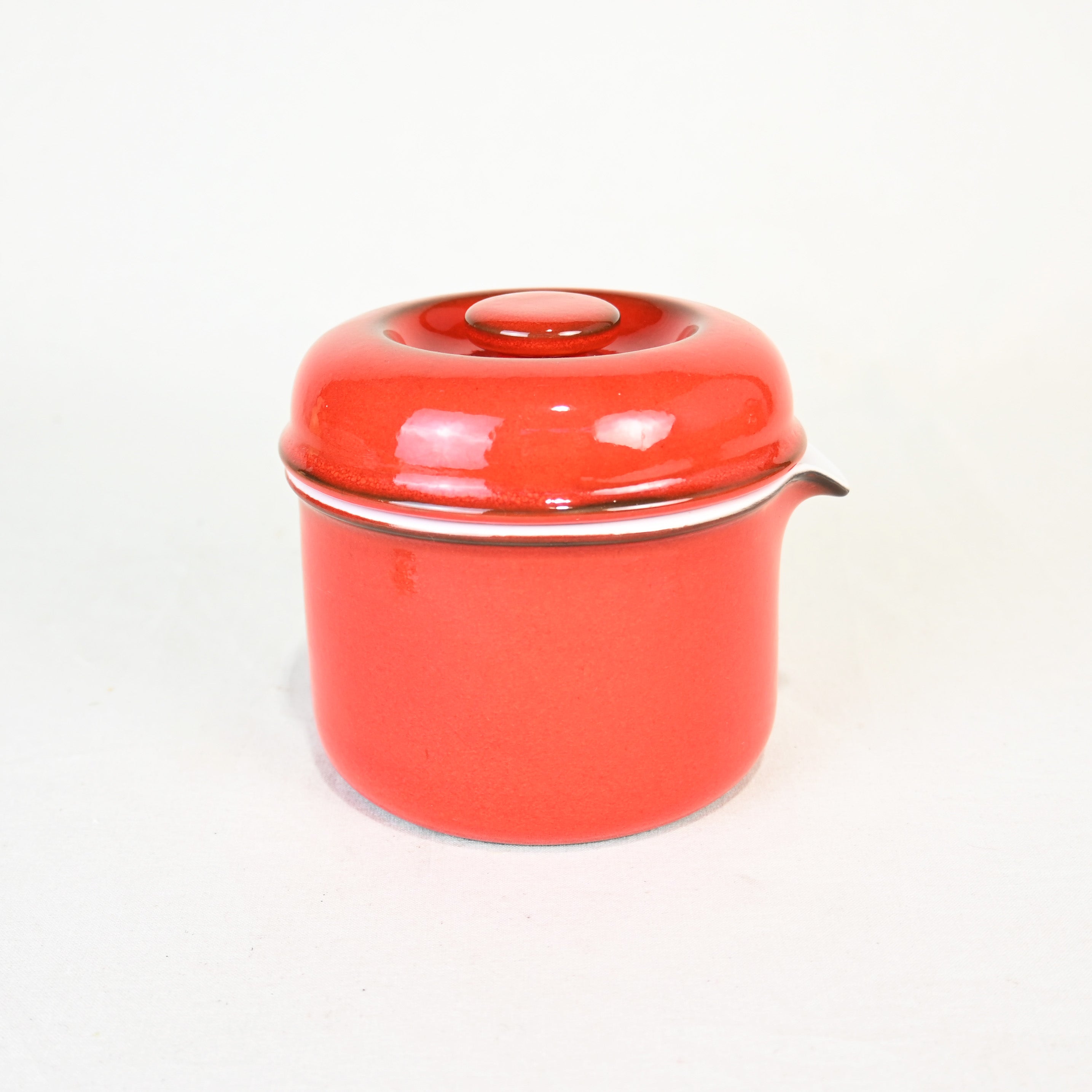 Thomas Flammfest Lava Red Ceramic Sauce boat Germany Vintage / トーマス セラミックソースパン 片手鍋 ドイツ ヴィンテージ