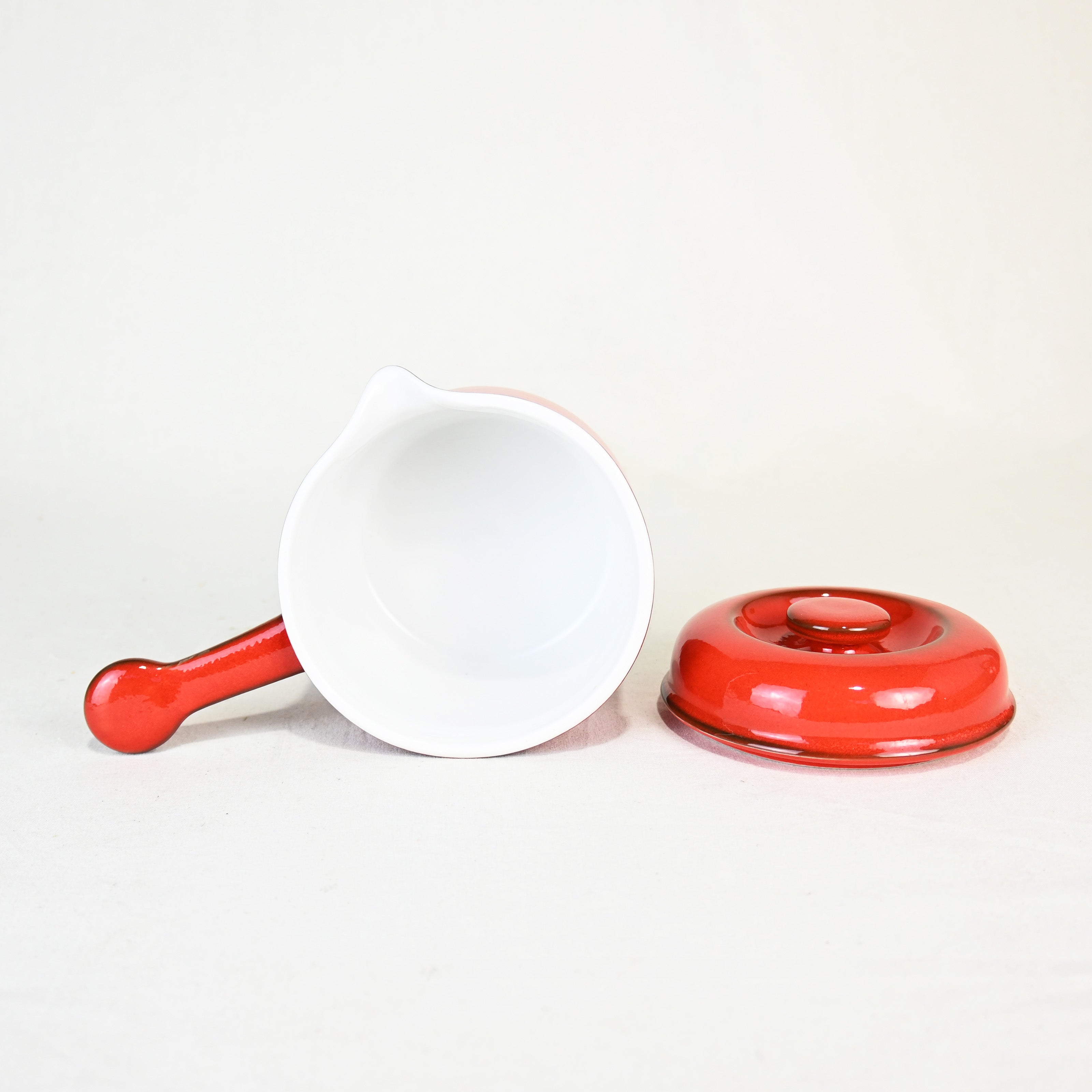 Thomas Flammfest Lava Red Ceramic Sauce boat Germany Vintage / トーマス セラミックソースパン 片手鍋 ドイツ ヴィンテージ