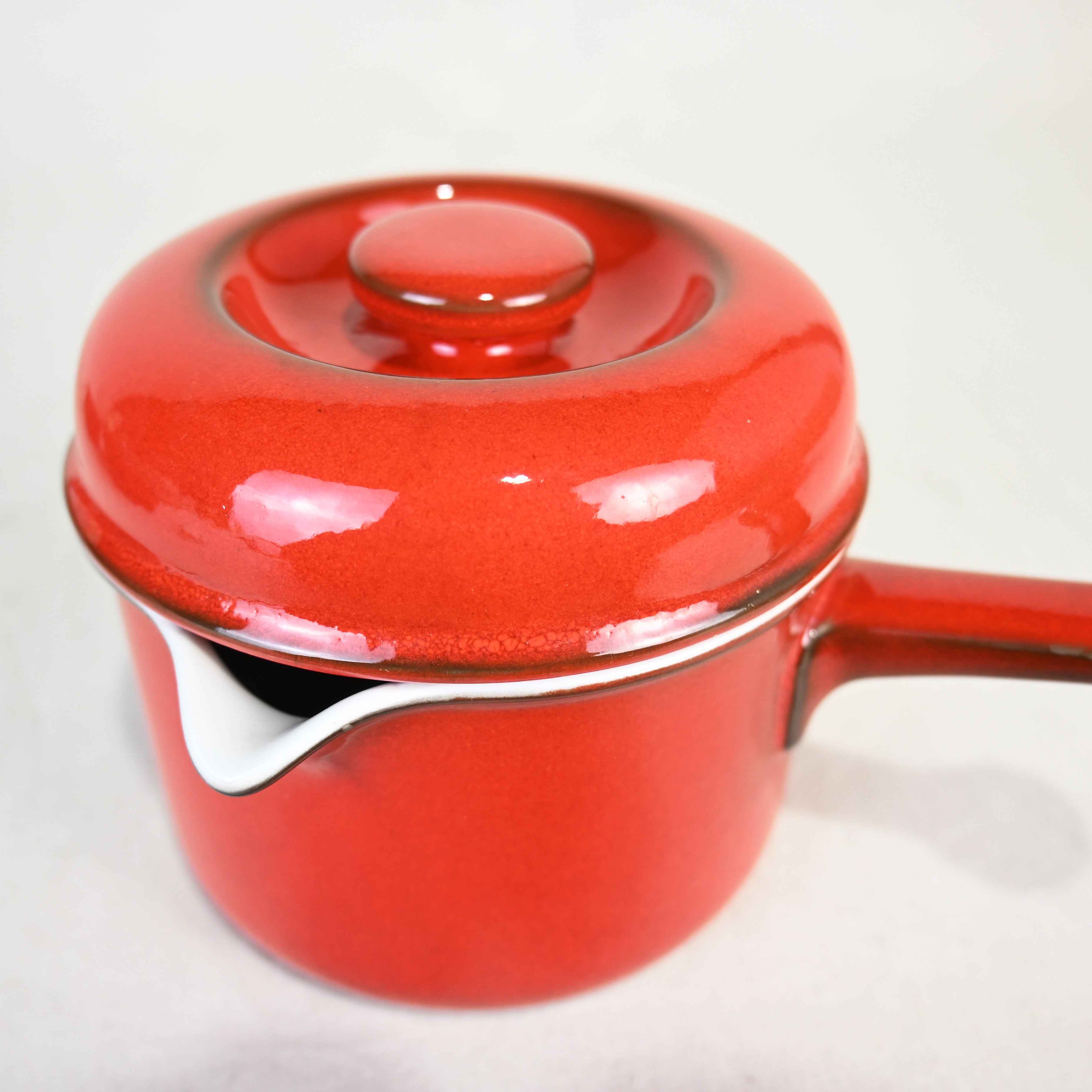 Thomas Flammfest Lava Red Ceramic Sauce boat Germany Vintage / トーマス セラミックソースパン 片手鍋 ドイツ ヴィンテージ