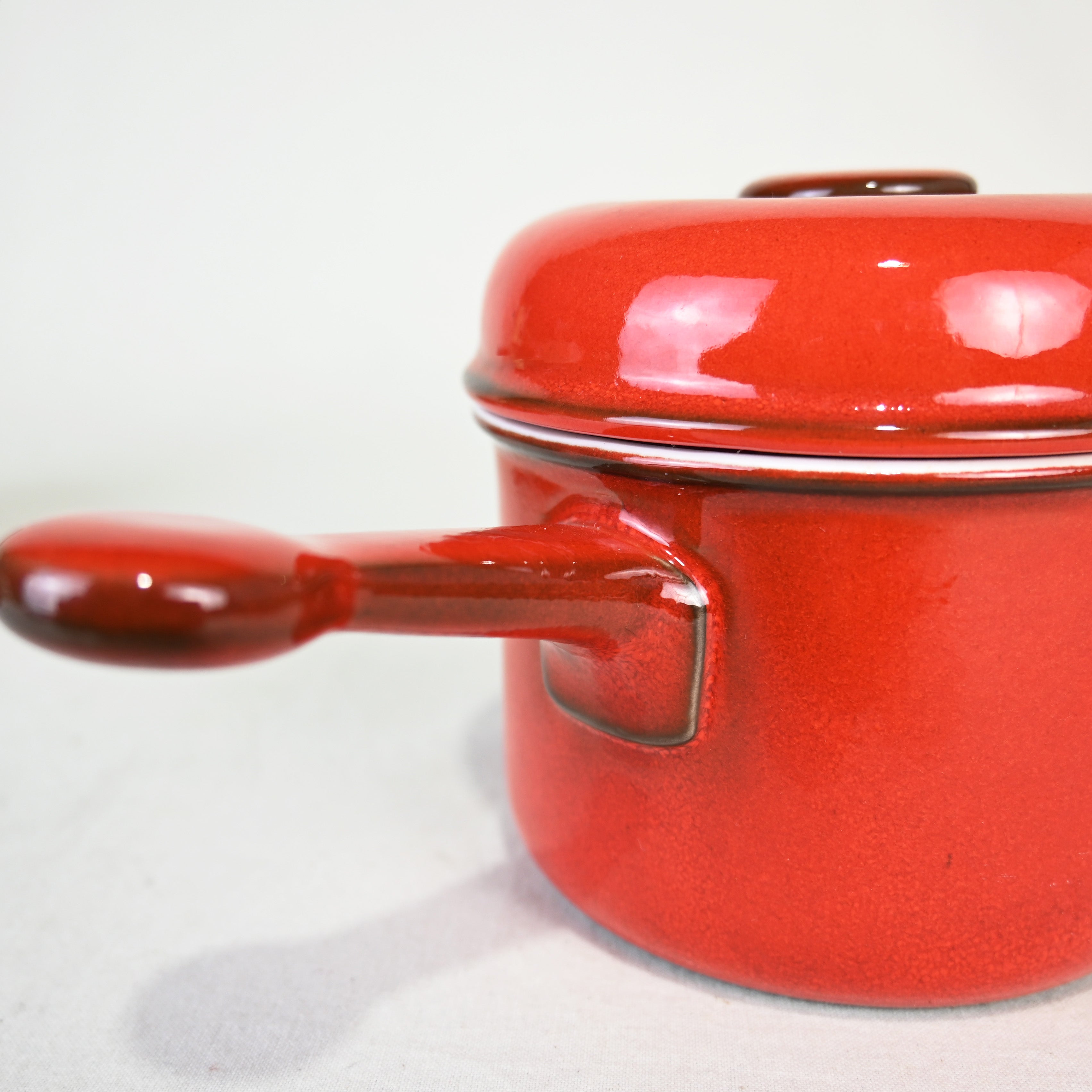 Thomas Flammfest Lava Red Ceramic Sauce boat Germany Vintage / トーマス セラミックソースパン 片手鍋 ドイツ ヴィンテージ