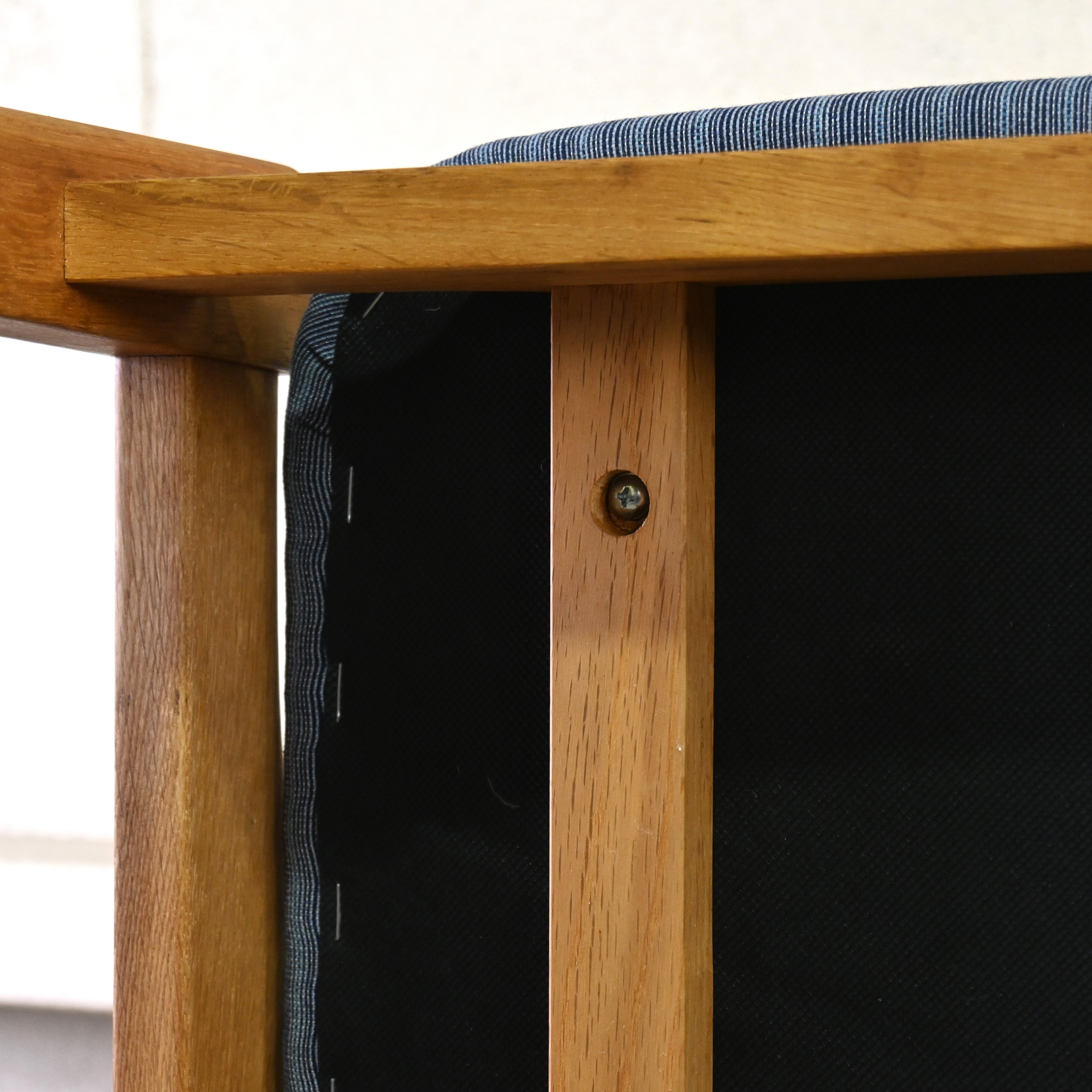 Oak Village Brunch chair Oakwood Inlay back UK fabric Remake Japanese modern design / オークヴィレッジ ブランチチェア オーク材 象嵌 英国生地 リメイク ジャパニーズモダンデザイン