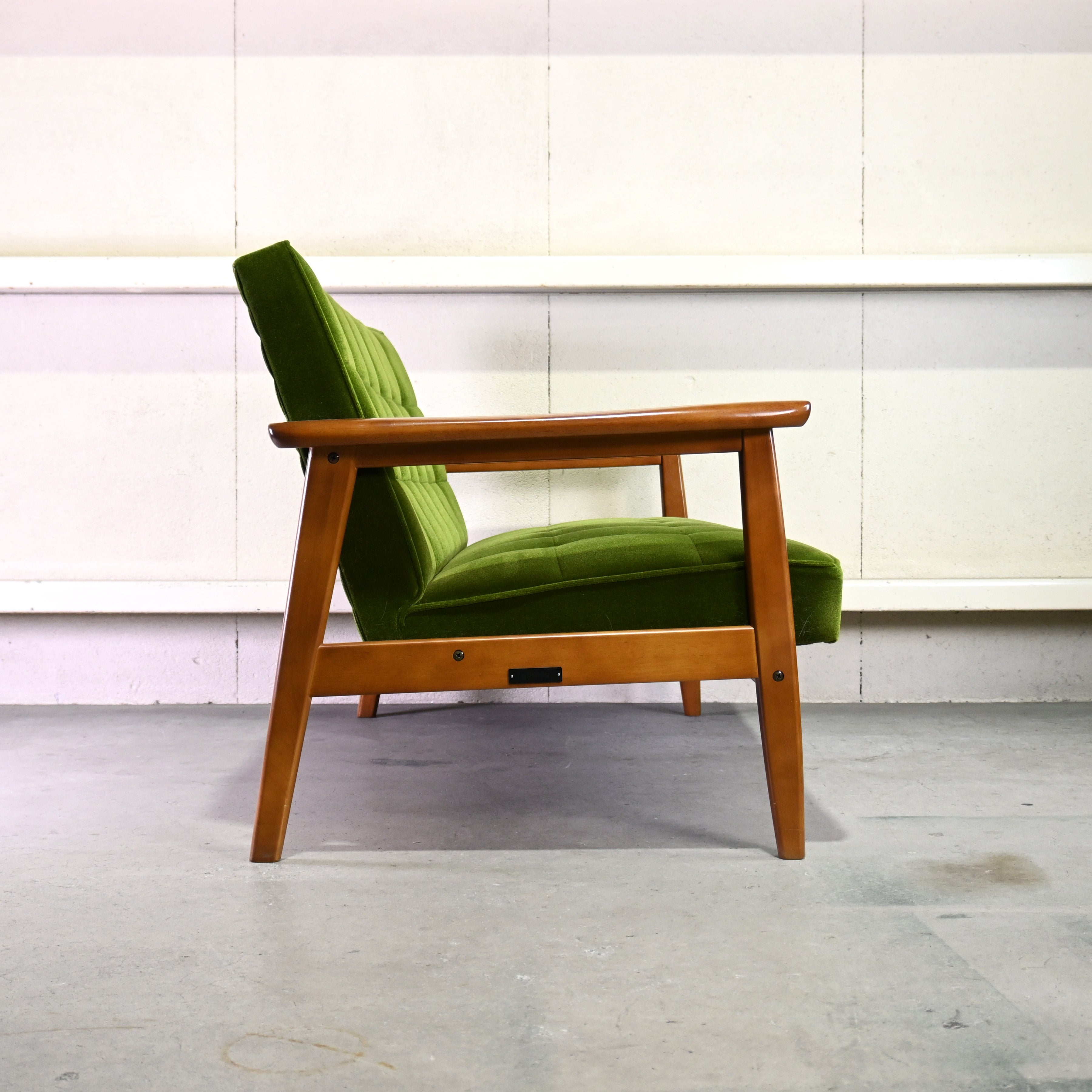 karimoku60 K-chair 2seater Moquette green Japanese modern Long life design / カリモク60 Kチェア 2シーター モケットグリーン ジャパニーズモダン ロングライフデザイン