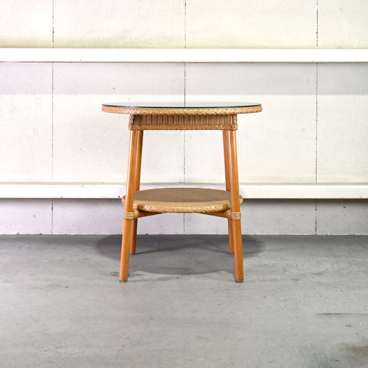 THE PENNY WISE LLOYD LOOM Side table No.7118 Paper cord × Glass 