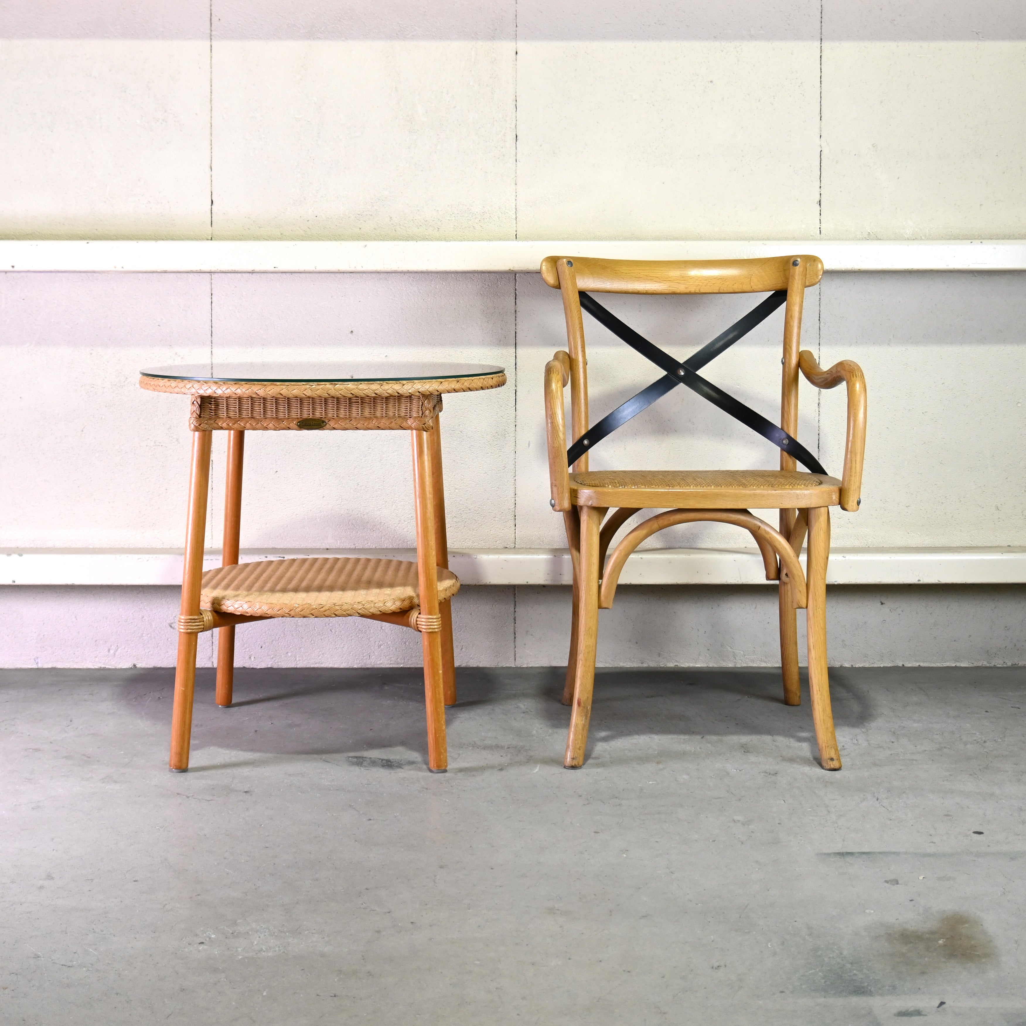 CRASH GATE Knot antiques X-BACK CHAIR II Rattan × Oakwood × Steel European cafe style / クラッシュゲート ノットアンティークス クロスバックチェア ラタン × オーク × スチール ヨーロピアンカフェスタイル