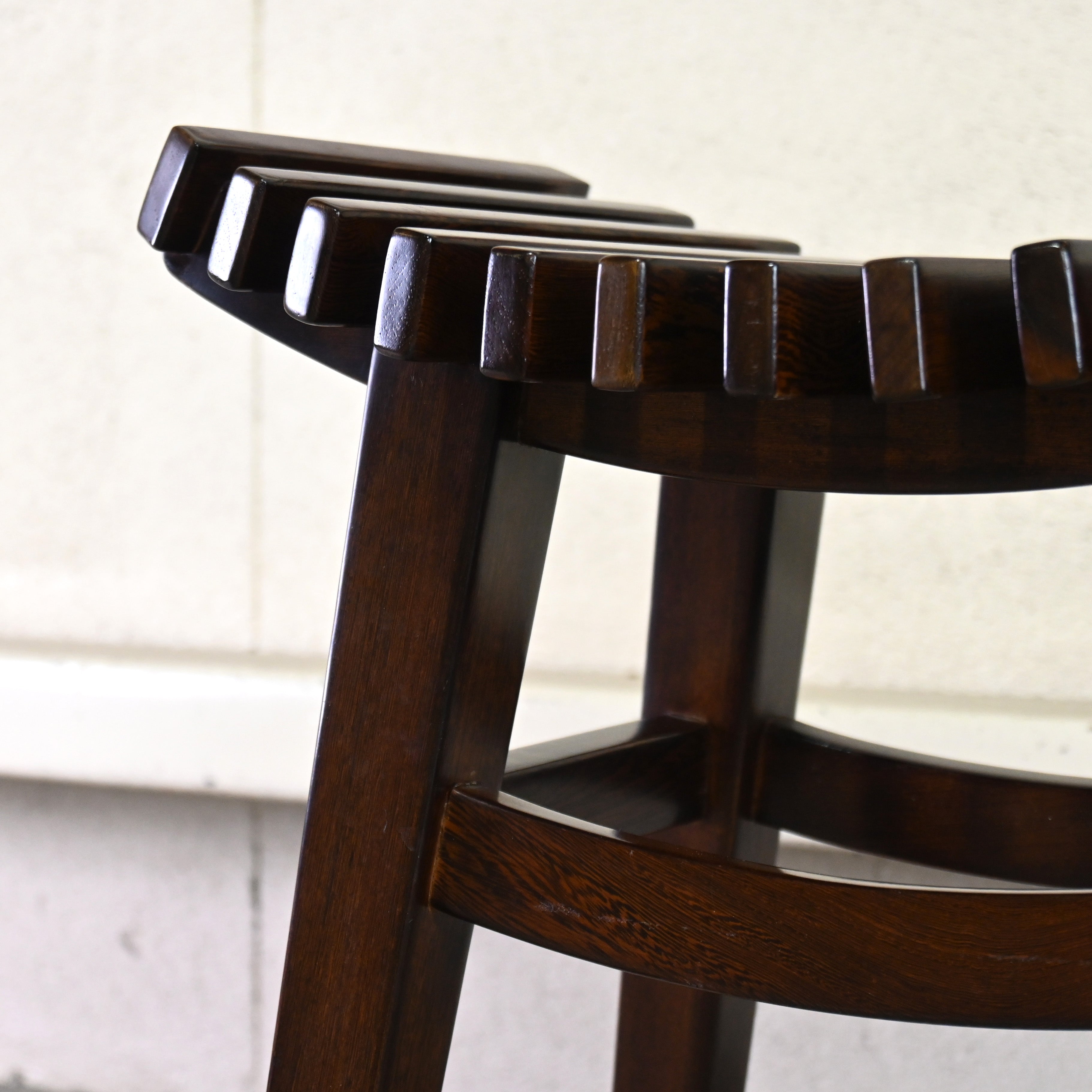 HIRONAGA Elm solid wood lacquered Stool Japanese modern design / 博永家具 楡無垢材 漆塗り スツール ジャパニーズモダンデザイン