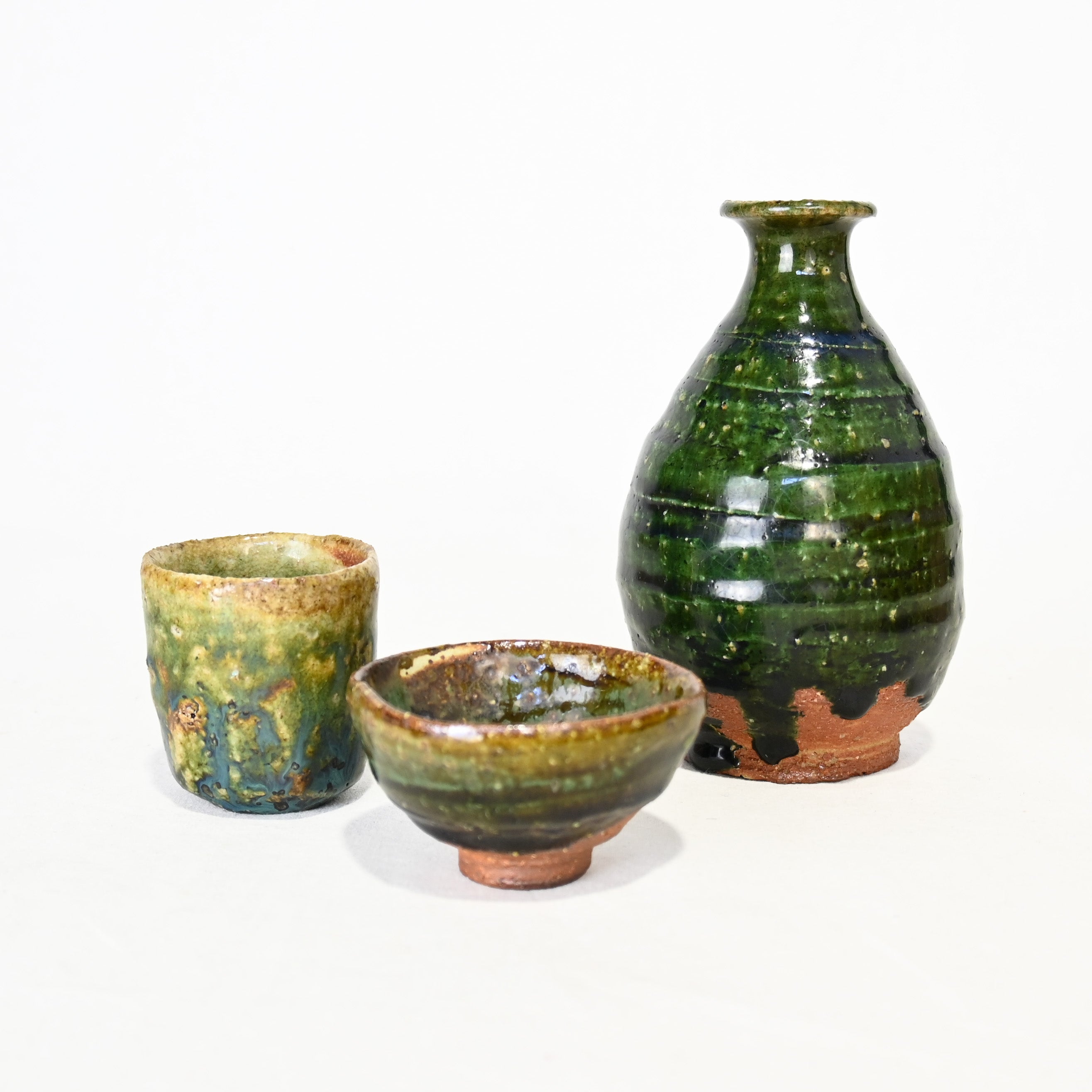 松崎健 織部徳利 共箱栞付 遊心窯 / Ken Matsuzaki Oribe Tokkuri Yuushin-Gama Japanese Sake bottle