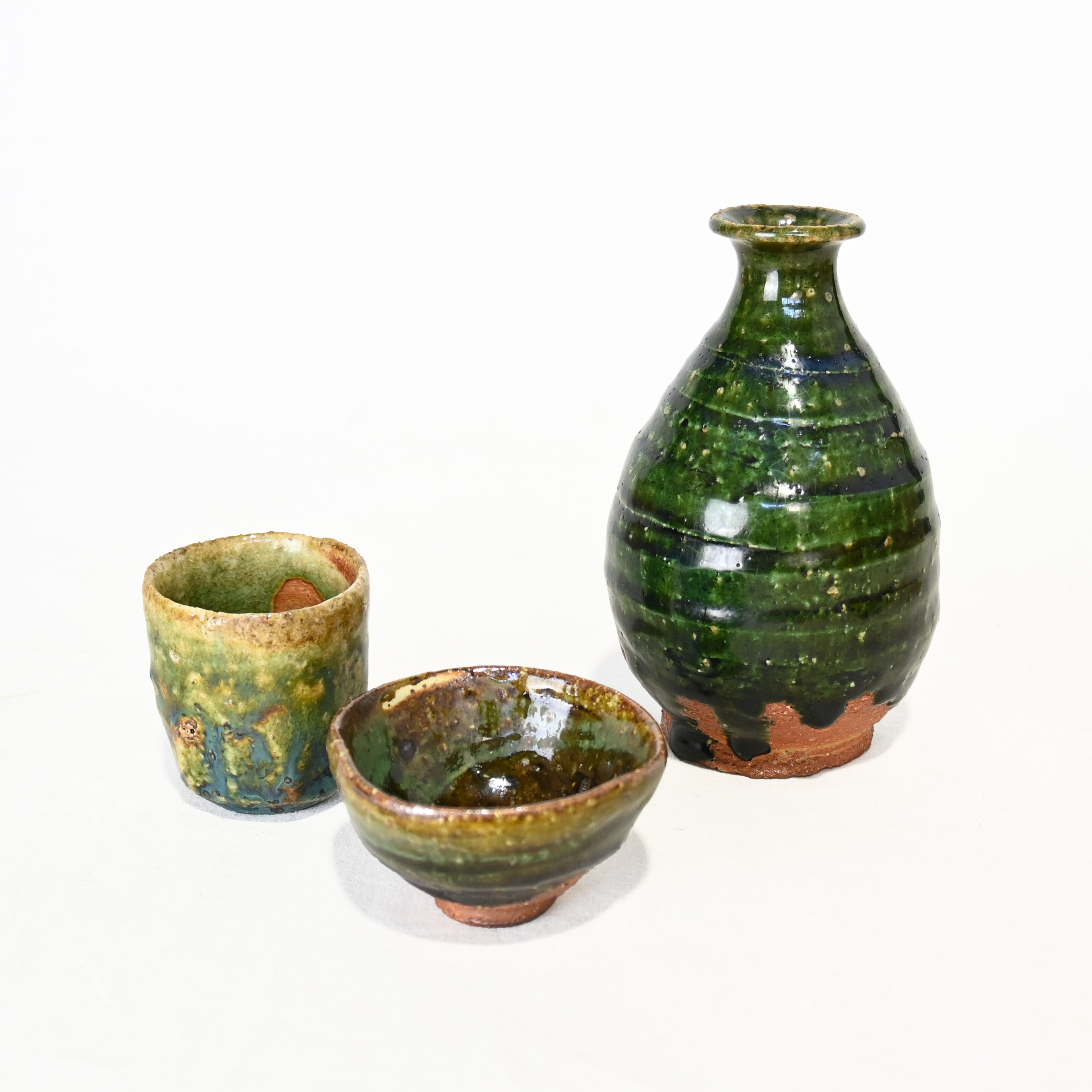 松崎健 織部徳利 共箱栞付 遊心窯 / Ken Matsuzaki Oribe Tokkuri Yuushin-Gama Japanese Sake bottle