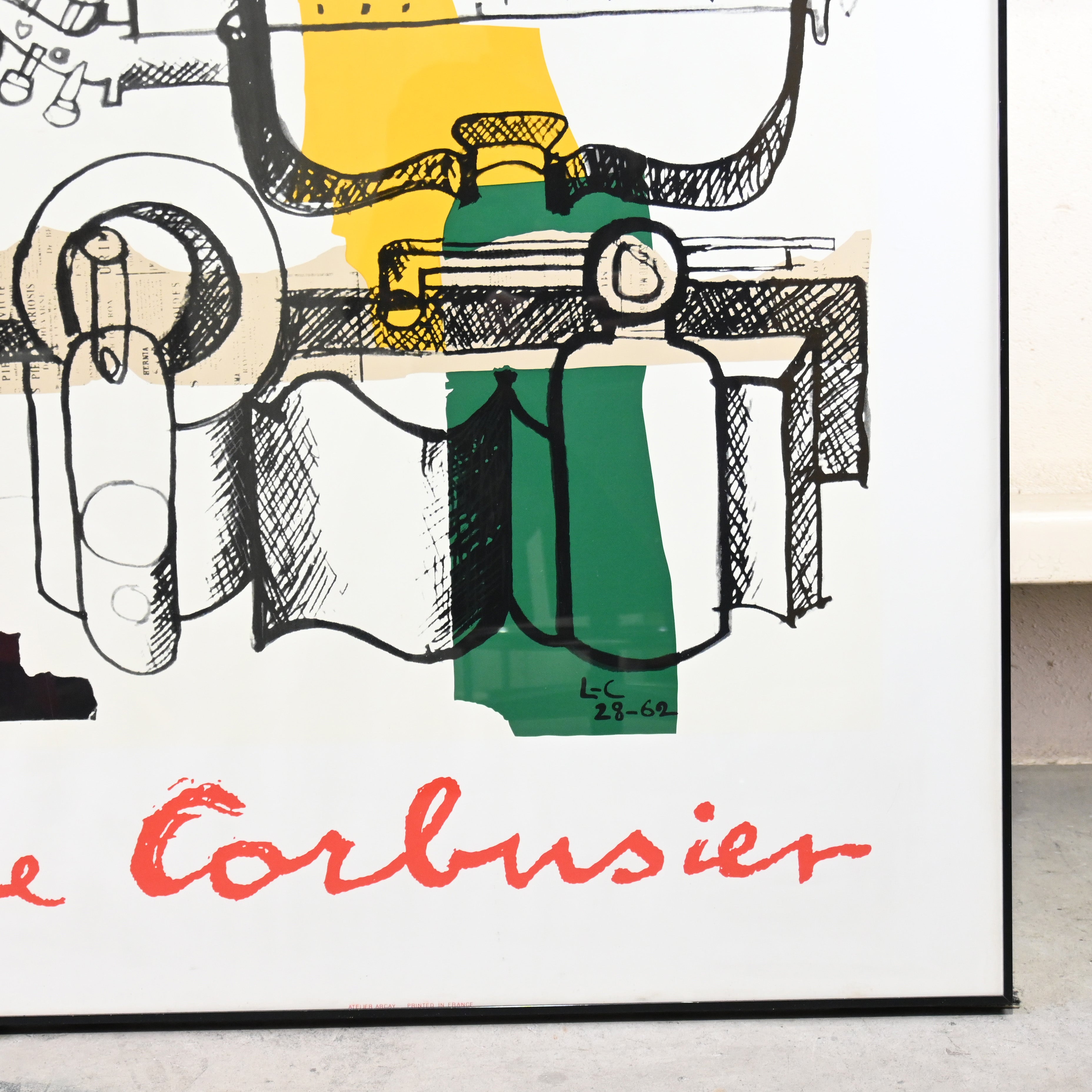 Le Corbusier's original 1971 Architecture exhibition poster at Galerie Denise René / ル・コルビュジエ 1971年建築展覧会 オリジナルポスター ギャラリー デニス・ルネ