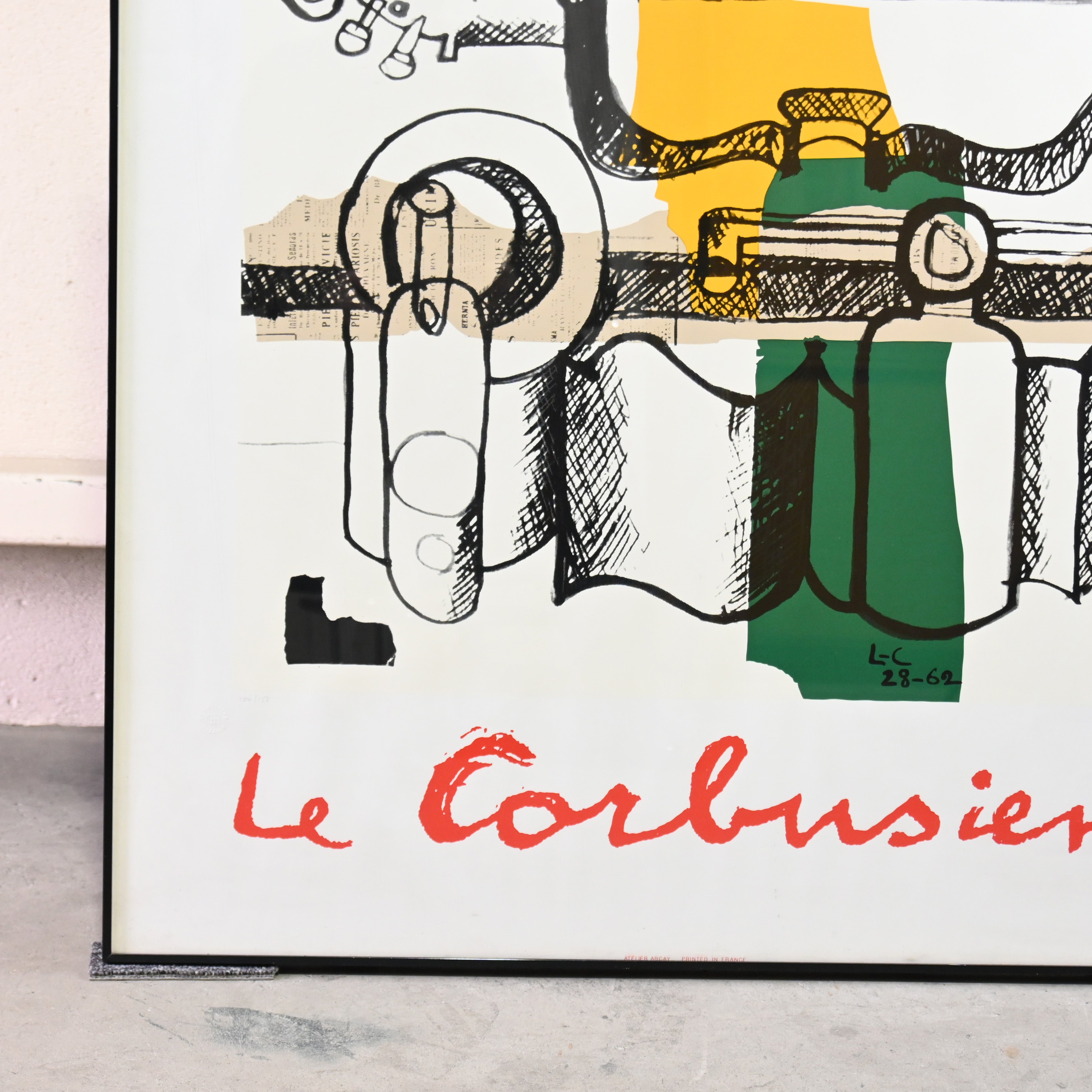 Le Corbusier's original 1971 Architecture exhibition poster at Galerie Denise René / ル・コルビュジエ 1971年建築展覧会 オリジナルポスター ギャラリー デニス・ルネ