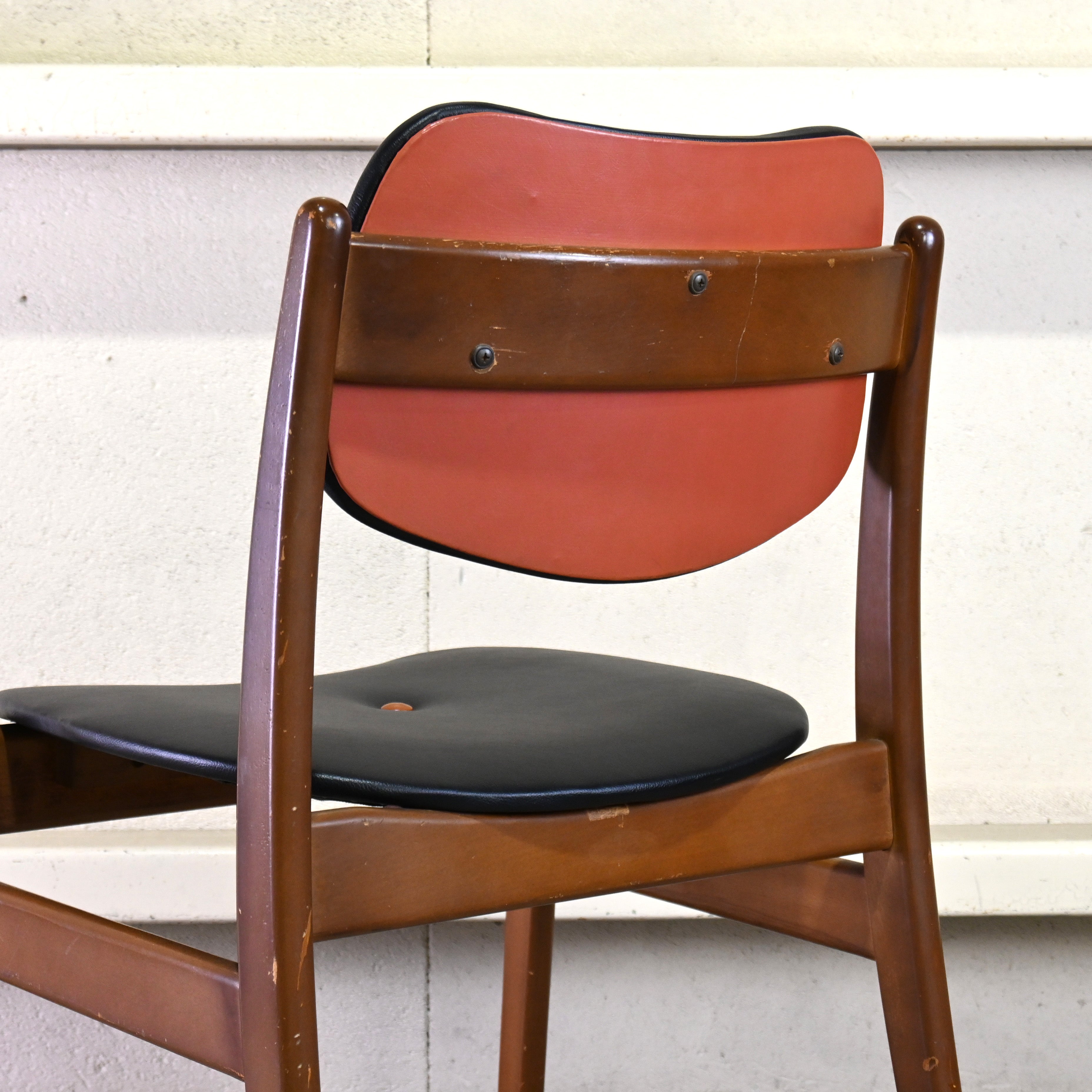 Snap button Combination color Beech wood Dining chair Remake Japanese modern Retro pop / スナップボタン コンビカラー ビーチ材 ダイニングチェア リメイク ジャパニーズモダン レトロポップ