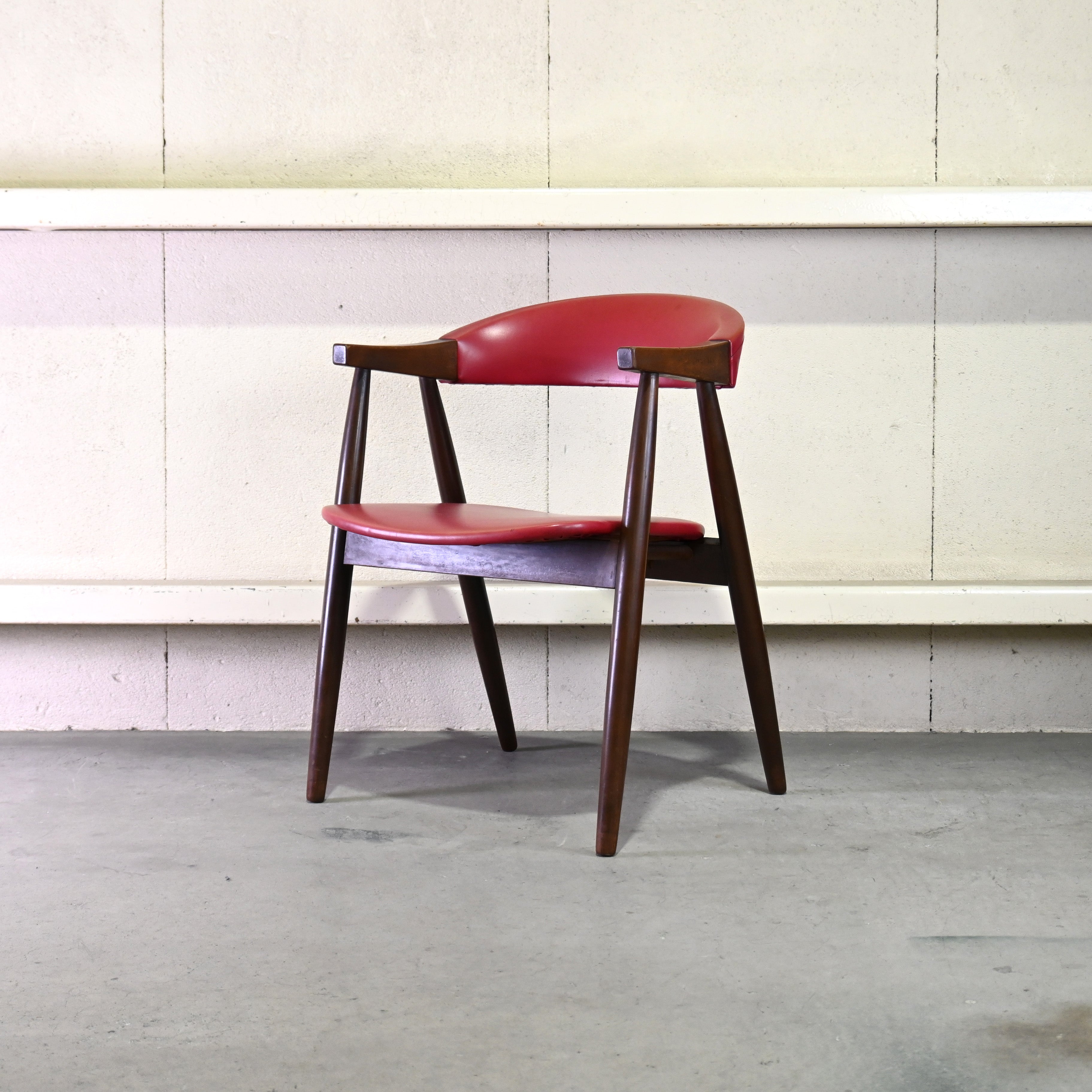 Tsuji mokko Arm chair Red 1970's Japanese modern design / 辻木工 アームチェア レッド 1970年代 ジャパニーズモダンデザイン