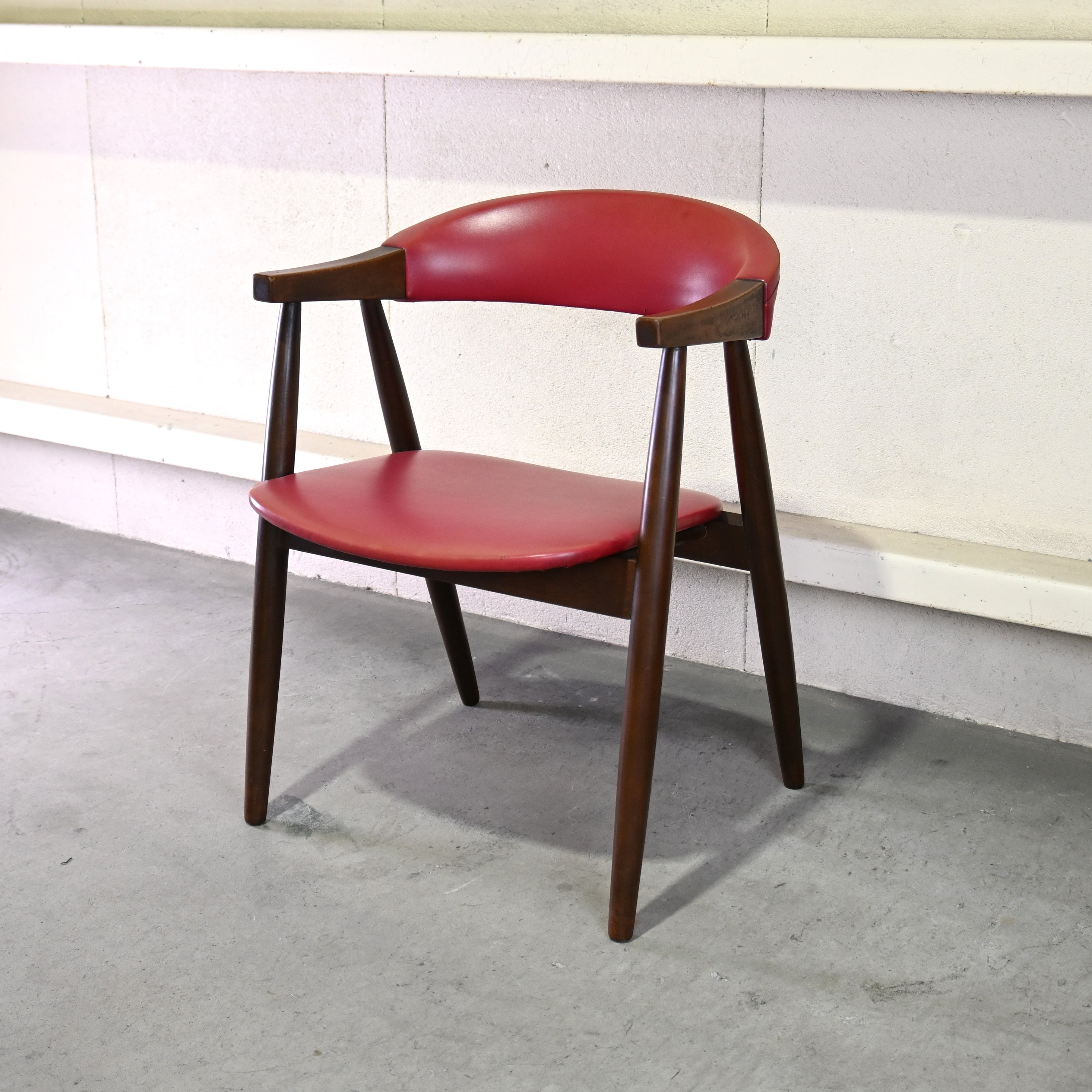 Tsuji mokko Arm chair Red 1970's Japanese modern design / 辻木工 アームチェア レッド 1970年代 ジャパニーズモダンデザイン