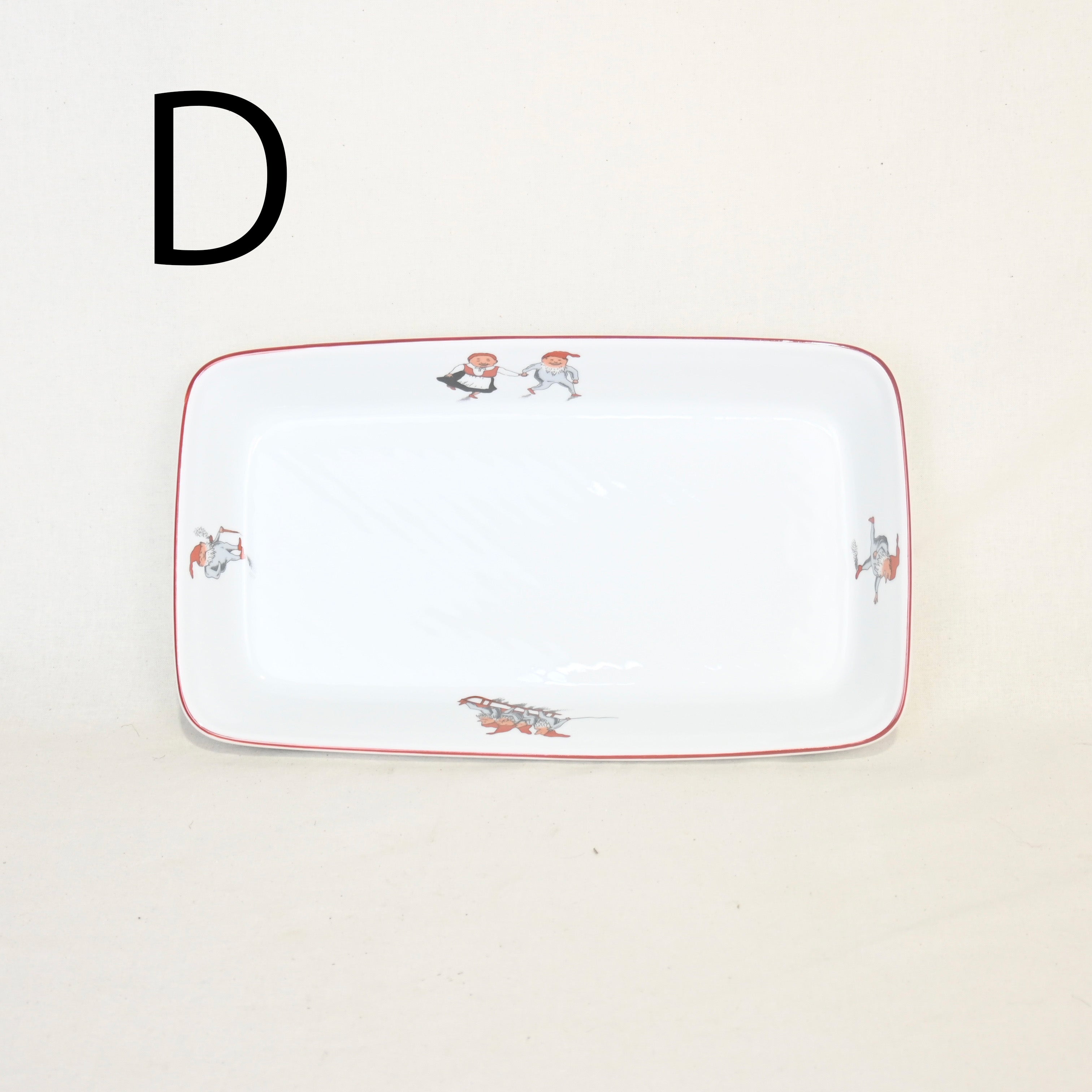 Porsgrund Nisse Rectangle plate Norway vintage Hand paint Souvenir 1980's / ポシュグルン ニッセ 長方形プレート ノルウェー ヴィンテージ ハンドペイント スーベニア 1980年代