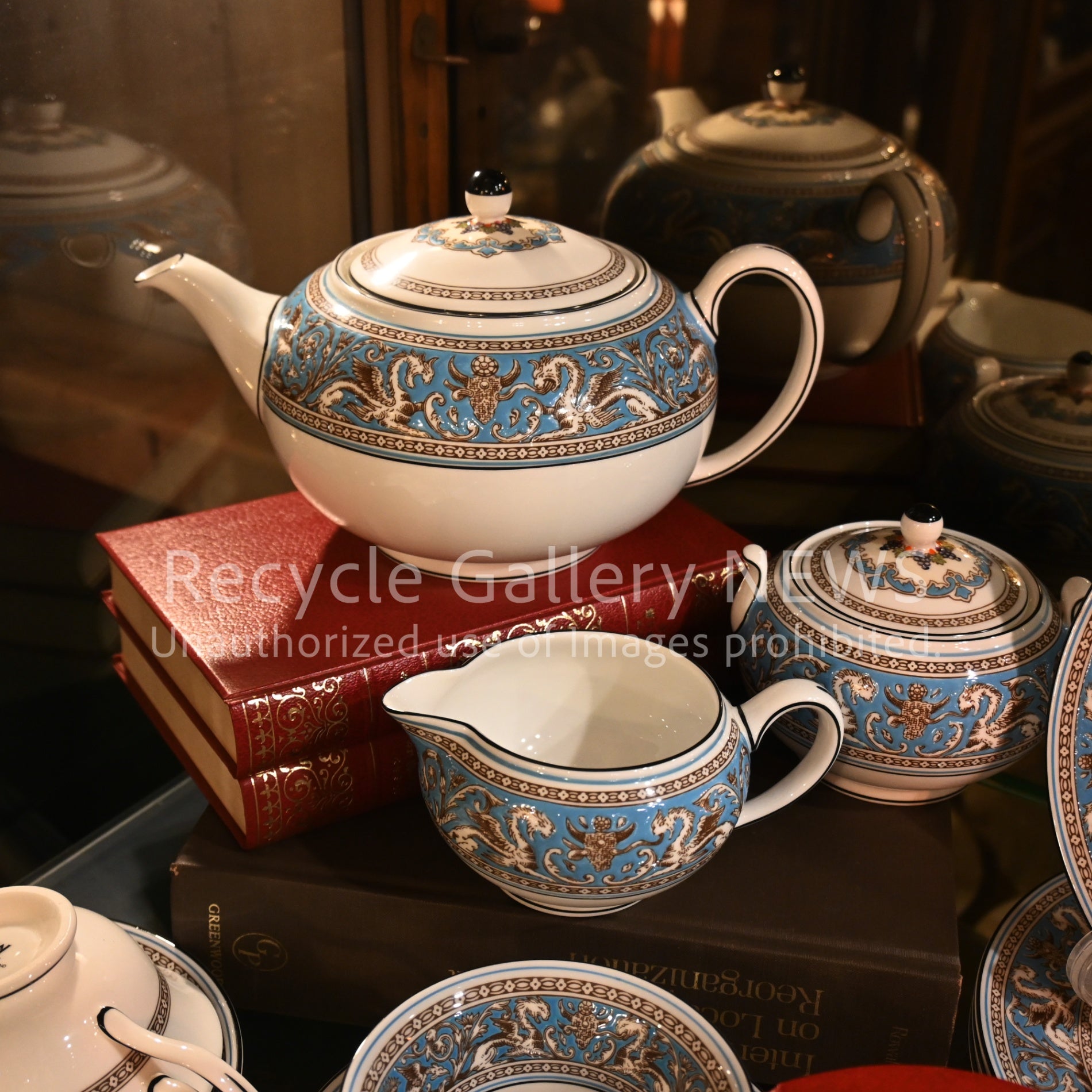 WEDGWOOD "Florentine Turquoise" 3-Piece Teapot Set / ウェッジウッド "フロレンティーン ターコイズ" ティーポット 3点セット
