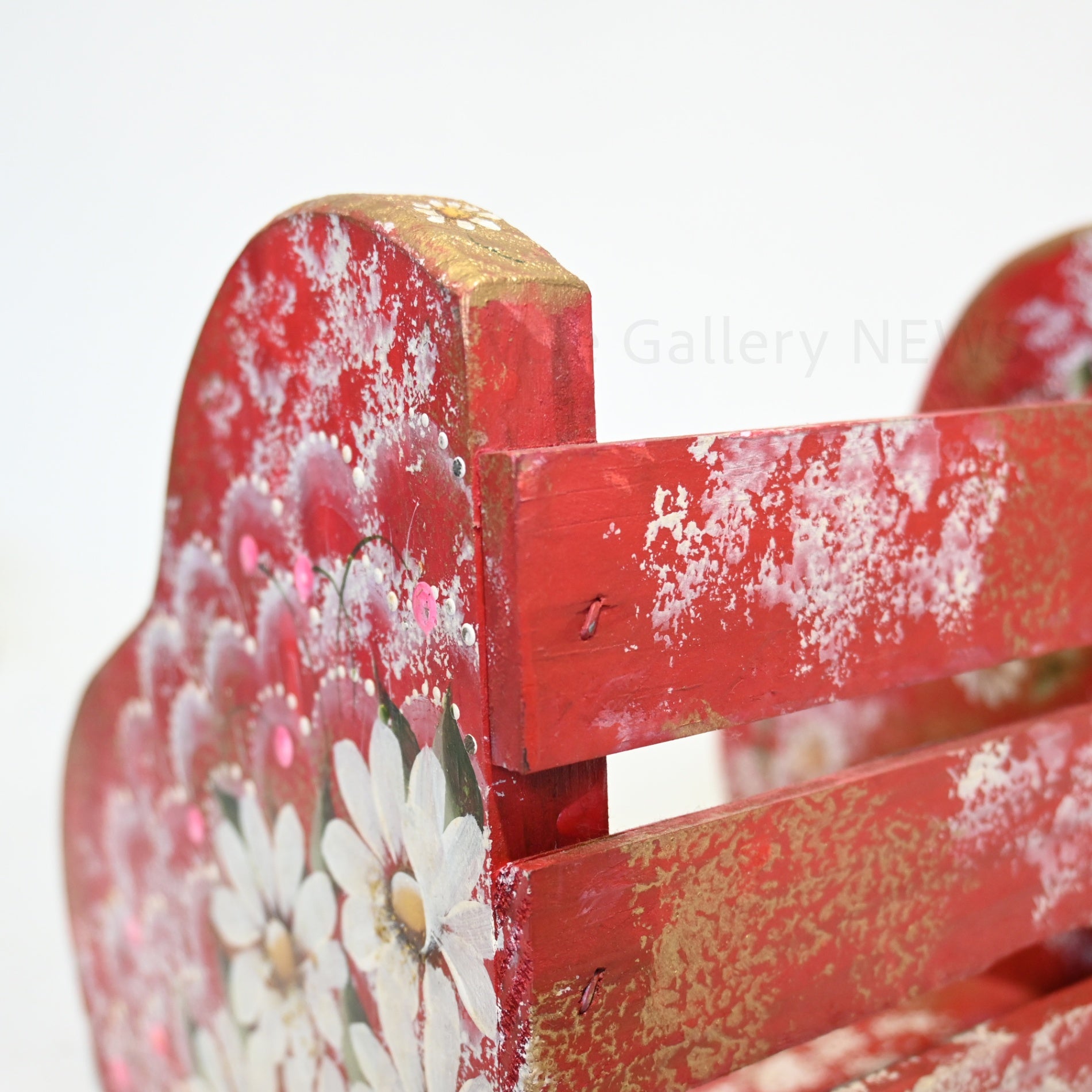 Tole painting floral pattern Book stand Handmade USA / トールペイント フラワー柄 ブックスタンド 本立て ハンドメイド アメリカ