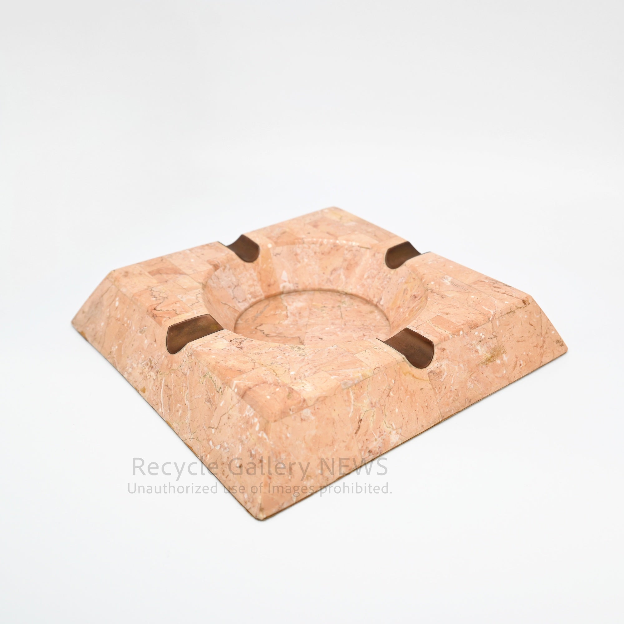 Pink Marble Look Stone Texture Ash Tray Square Mid-Century Modern / 大理石調 アッシュトレイ 灰皿 スクエアフォルム モダンインテリア ミッドセンチュリー ピンク マーブル