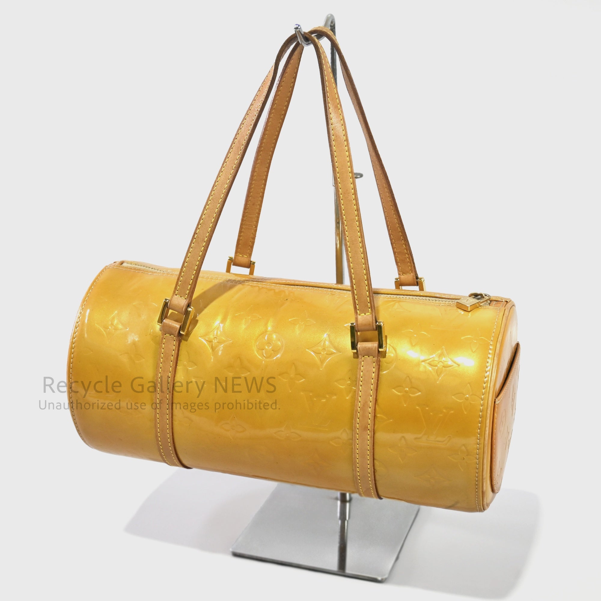 Louis Vuitton Vernis Bedford Barrel Hand Bag Patent Leather Yellow Monogram / ルイヴィトン ヴェルニ ベッドフォード イエロー エナメル バレル ハンドバッグ モノグラム