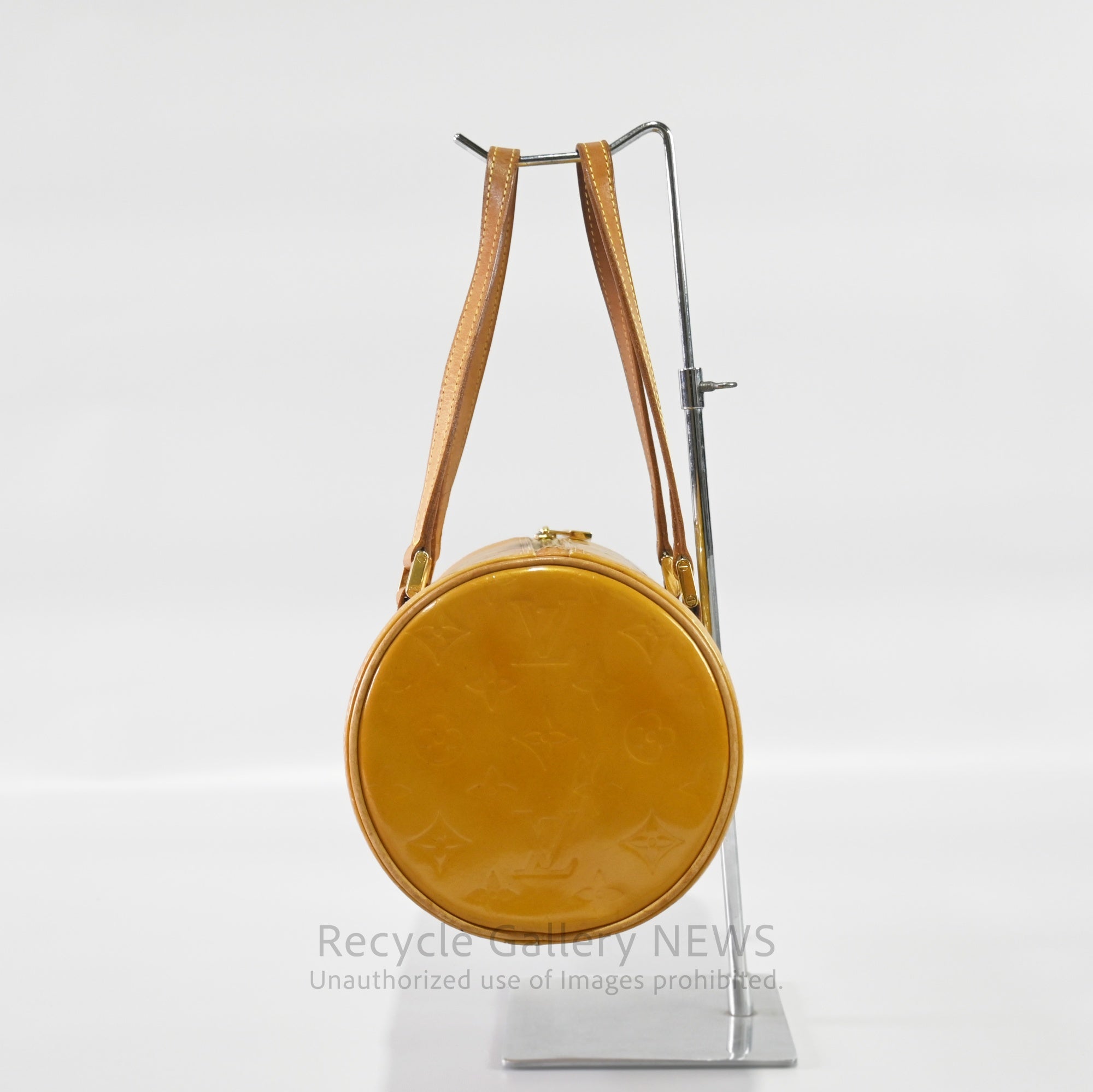Louis Vuitton Vernis Bedford Barrel Hand Bag Patent Leather Yellow Monogram / ルイヴィトン ヴェルニ ベッドフォード イエロー エナメル バレル ハンドバッグ モノグラム