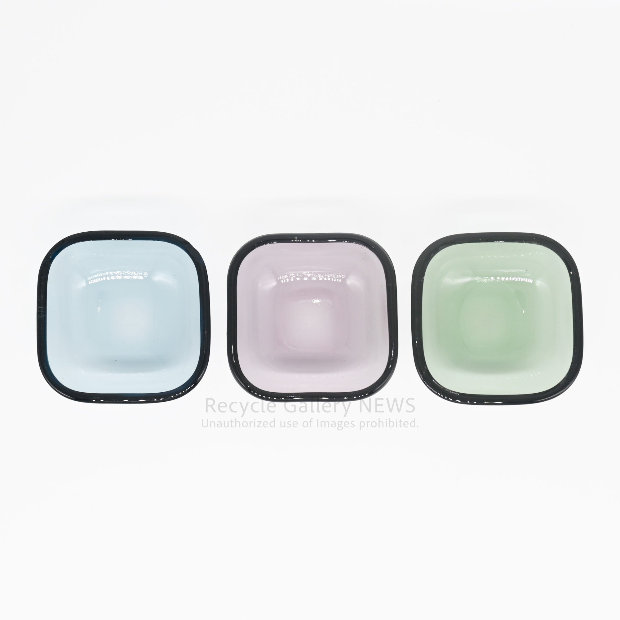 Rare Hoya Glass "Starting Unit series" Set of 6 Plates Japanese Tableware Showa Retro / 保谷硝子 スターティングユニット６点セット  日本 食器 昭和レトロ 希少