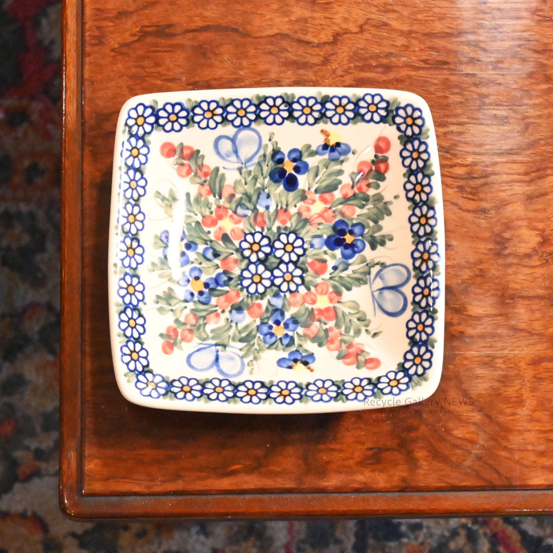 VENA Polish Floral Square Bowl Eastern European Tableware / ヴェナ ポーランド 花柄 スクエアボウル  東欧 テーブルウェア